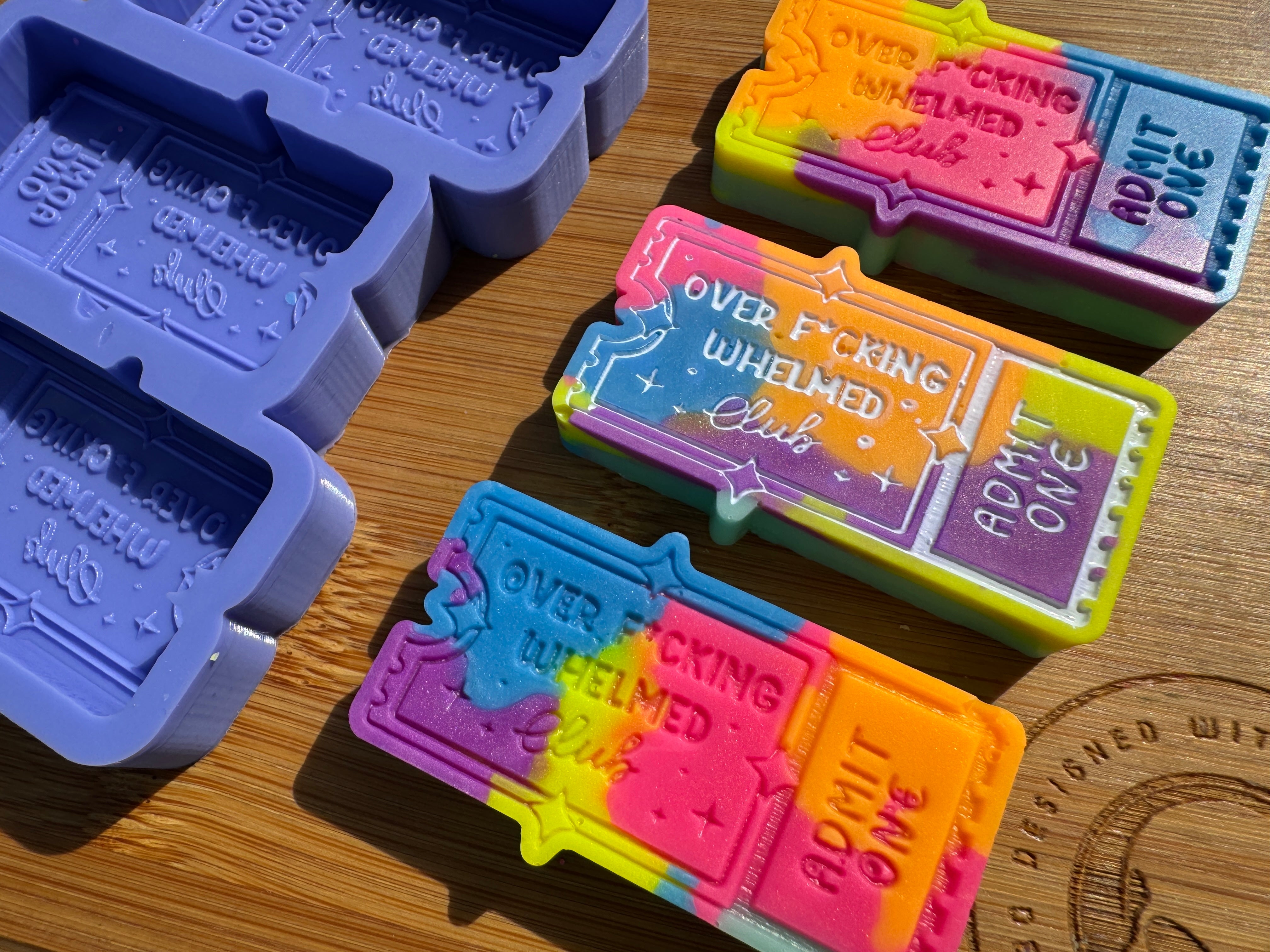 Over F*cking Whelmed Club Silicone Trio Mold