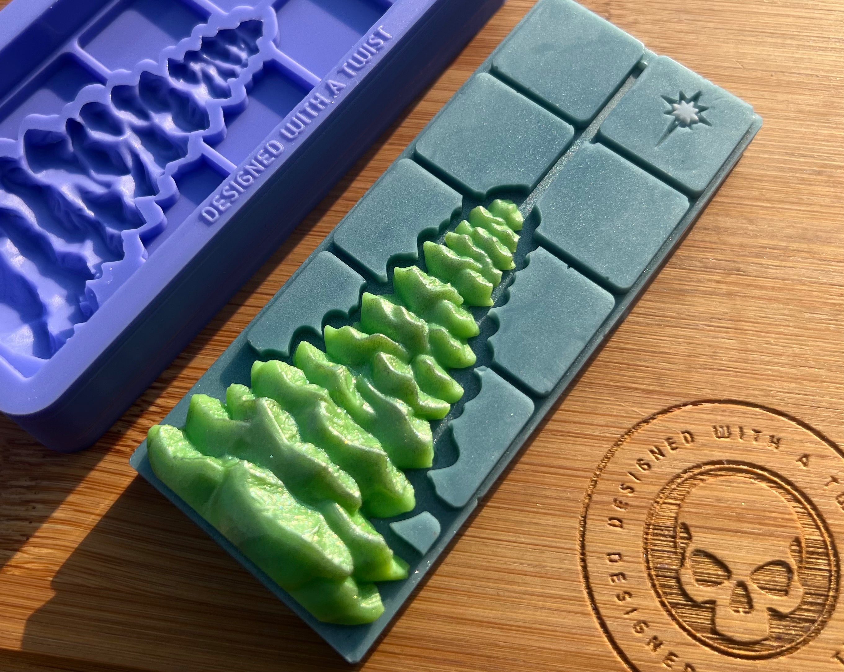 3D Christmas Tree Snapbar Silicone Mold - Designed with a Twist - Top quality silicone molds made in the UK.