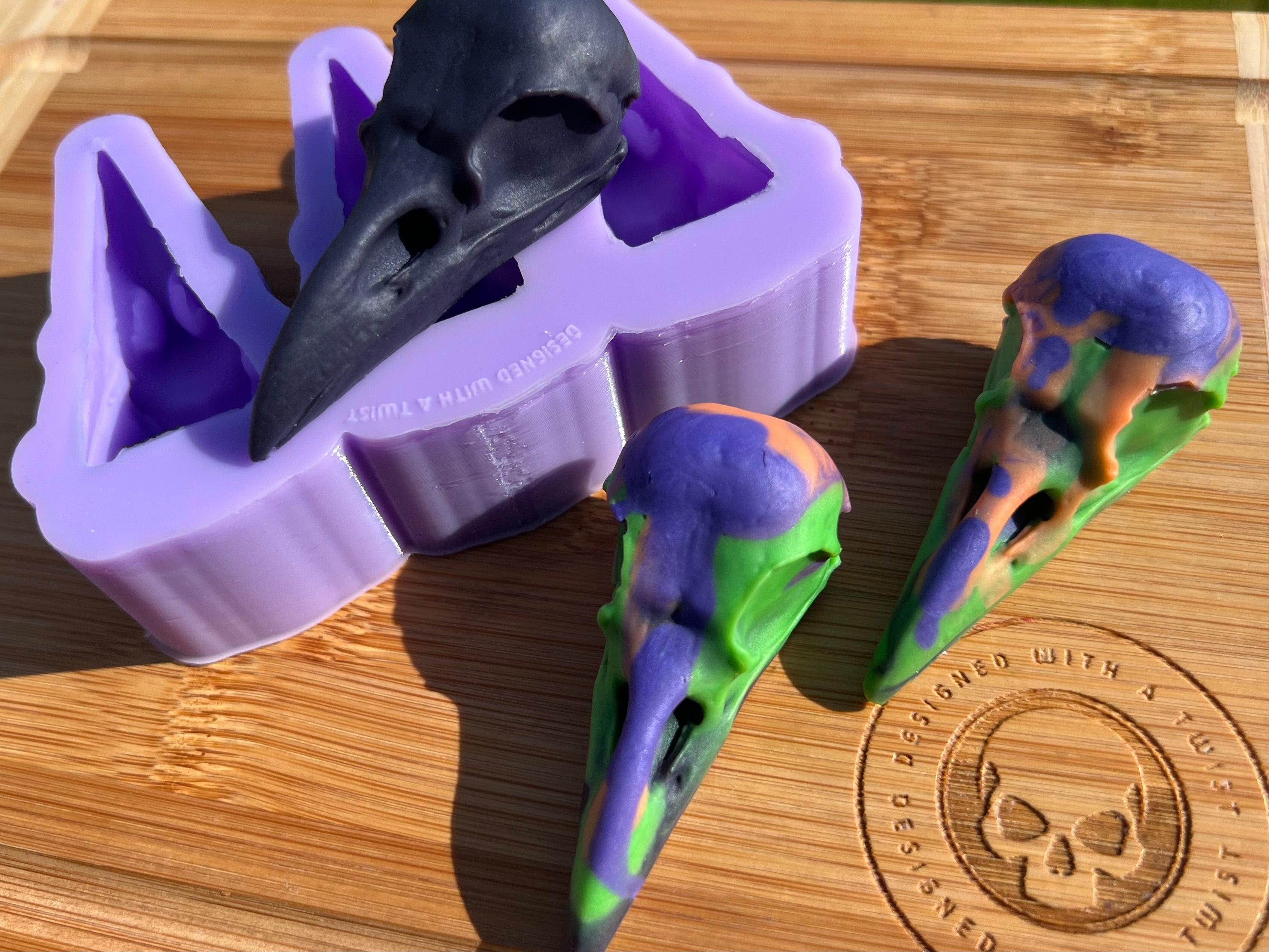 Raven Skull Wax Melt Silicone Mold - Designed with a Twist - Top quality silicone molds made in the UK.