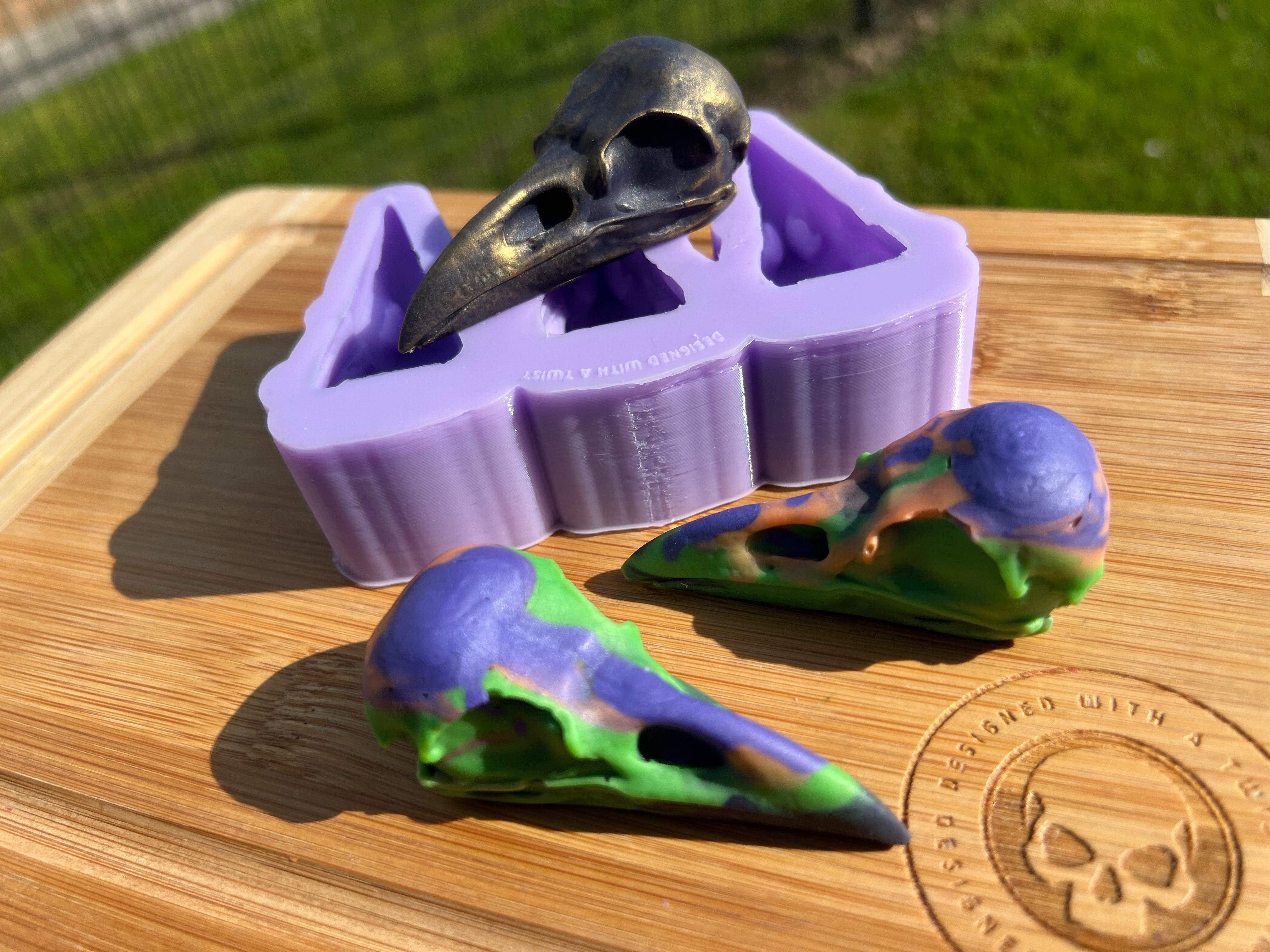 Raven Skull Wax Melt Silicone Mold - Designed with a Twist - Top quality silicone molds made in the UK.