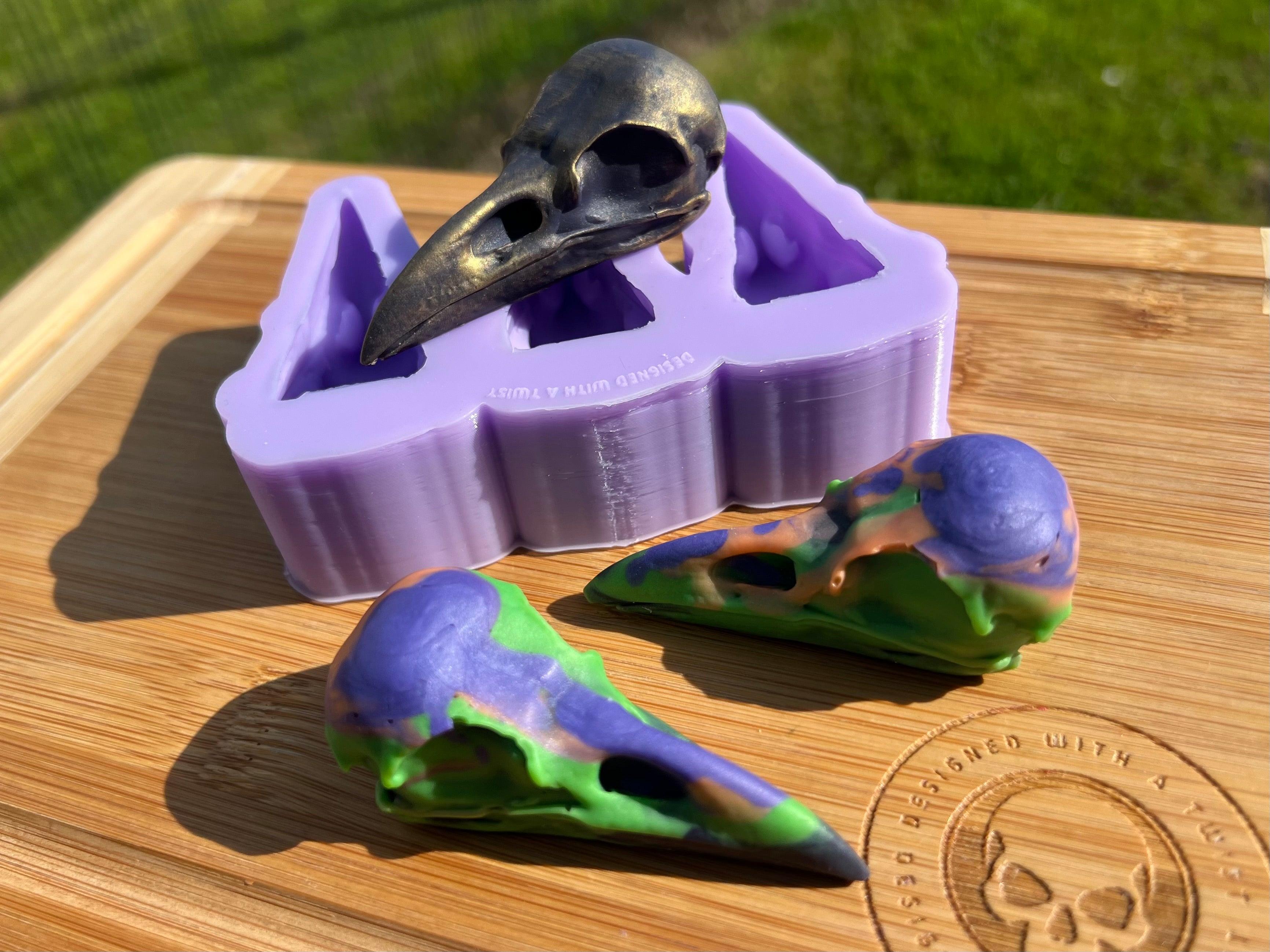 Raven Skull Wax Melt Silicone Mold - Designed with a Twist - Top quality silicone molds made in the UK.