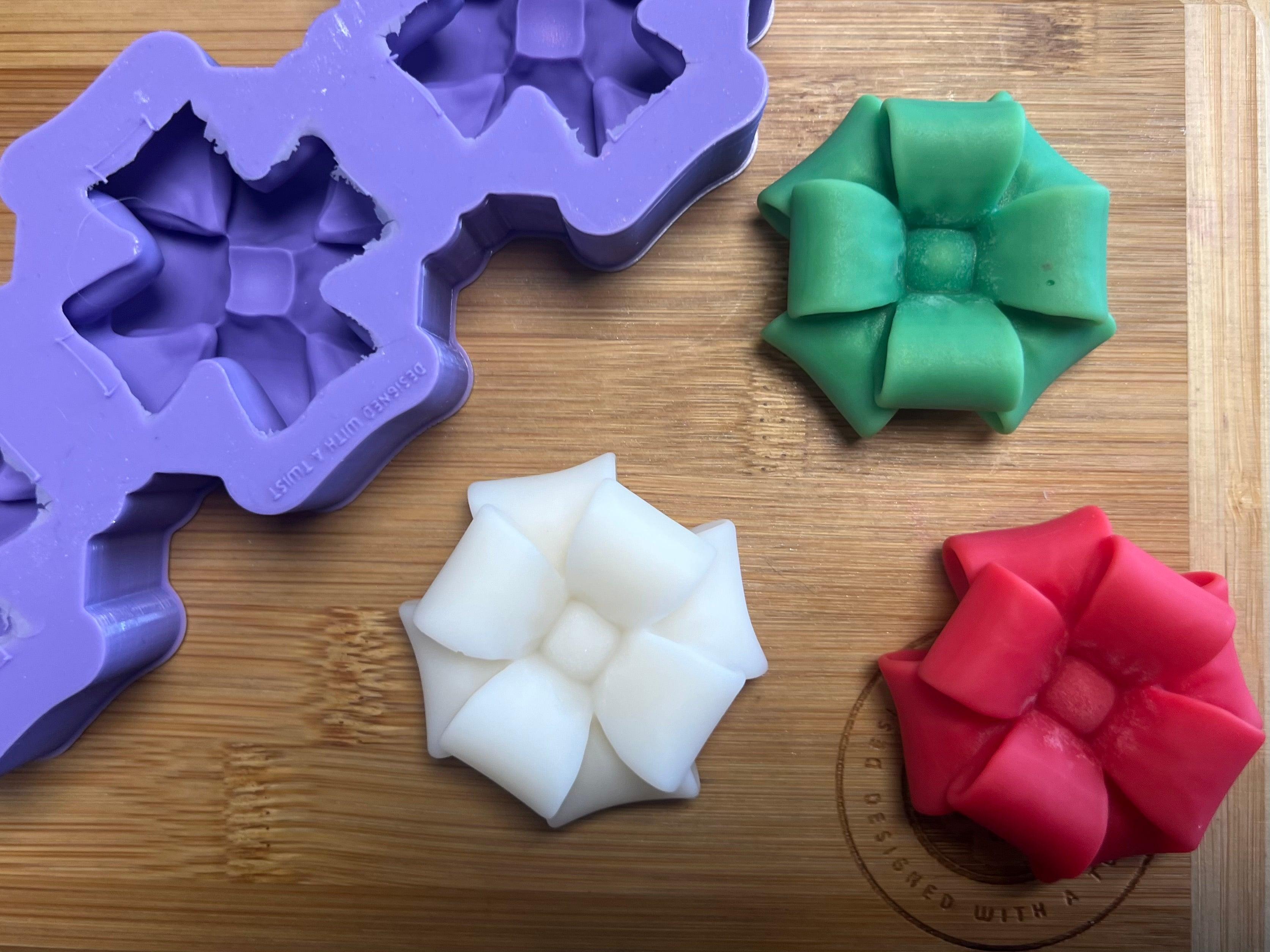 Christmas Bow Wax Melt Silicone Mold - Designed with a Twist - Top quality silicone molds made in the UK.