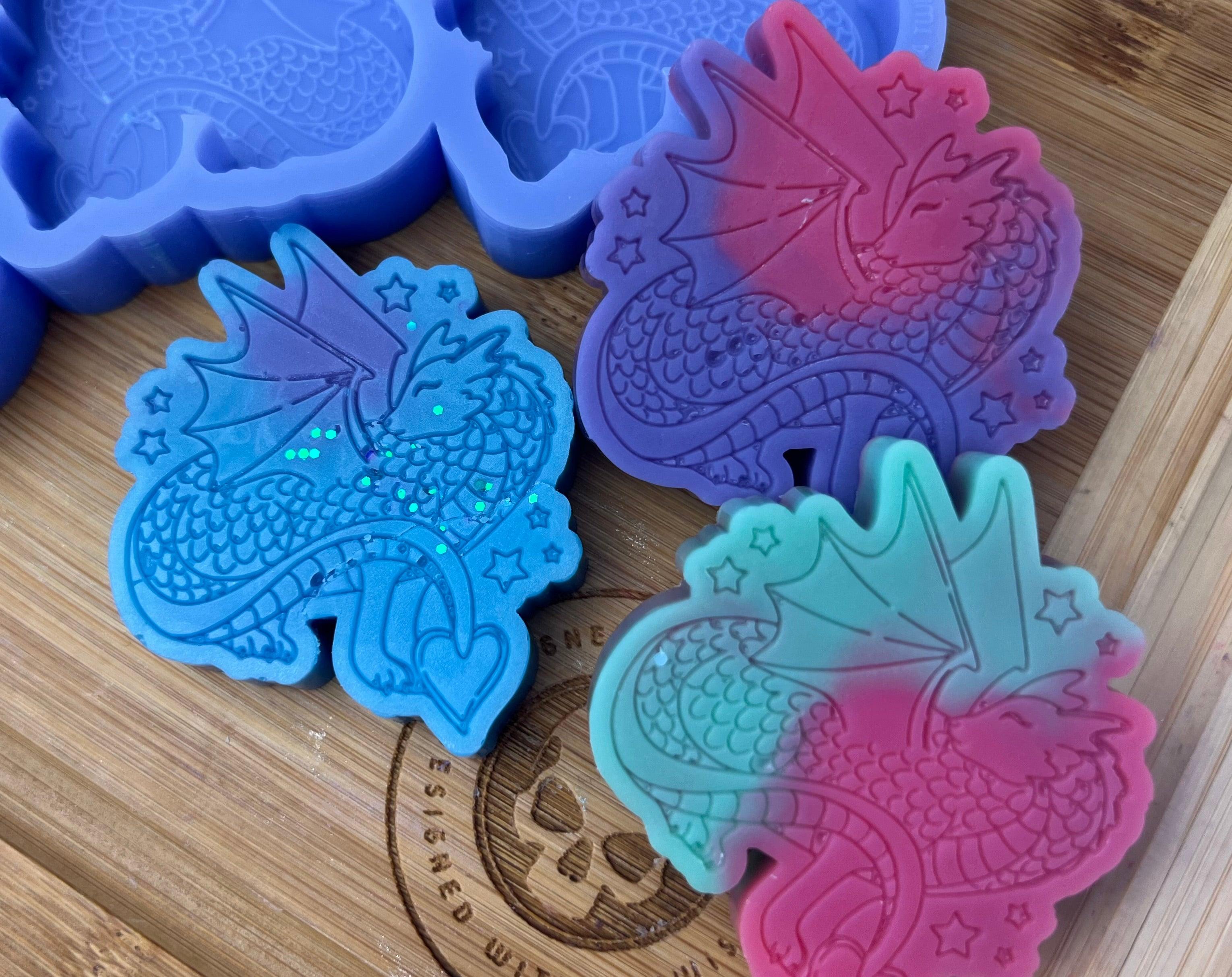 Sleepy Dragon Wax Melt Silicone Mold - Designed with a Twist - Top quality silicone molds made in the UK.