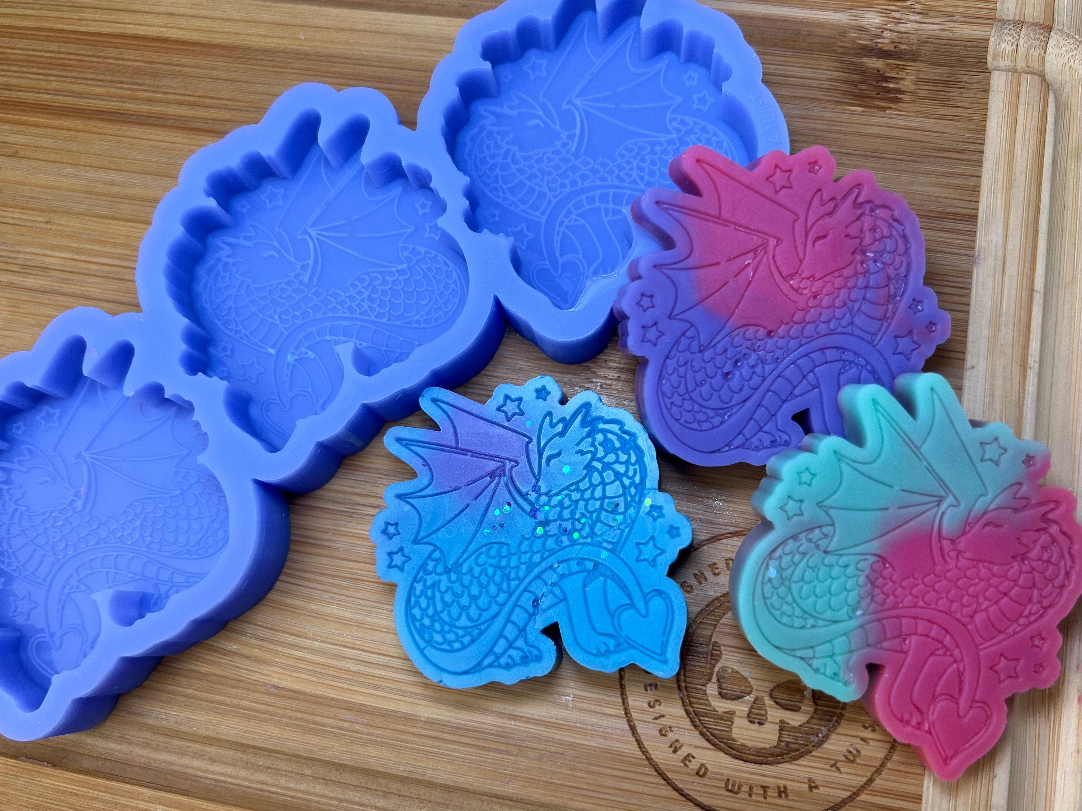 Sleepy Dragon Wax Melt Silicone Mold - Designed with a Twist - Top quality silicone molds made in the UK.