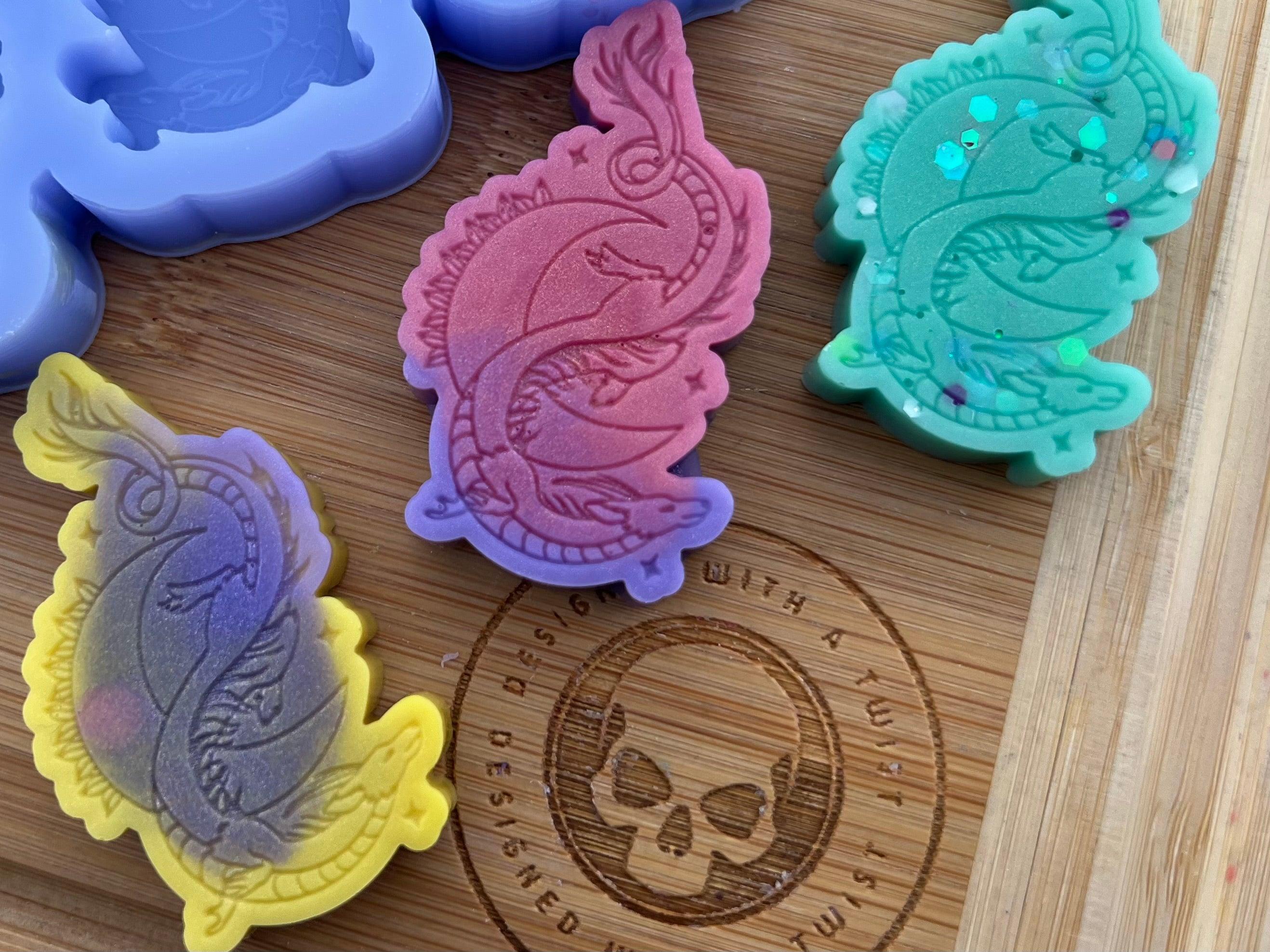Moon Dragon Wax Melt Silicone Mold - Designed with a Twist - Top quality silicone molds made in the UK.