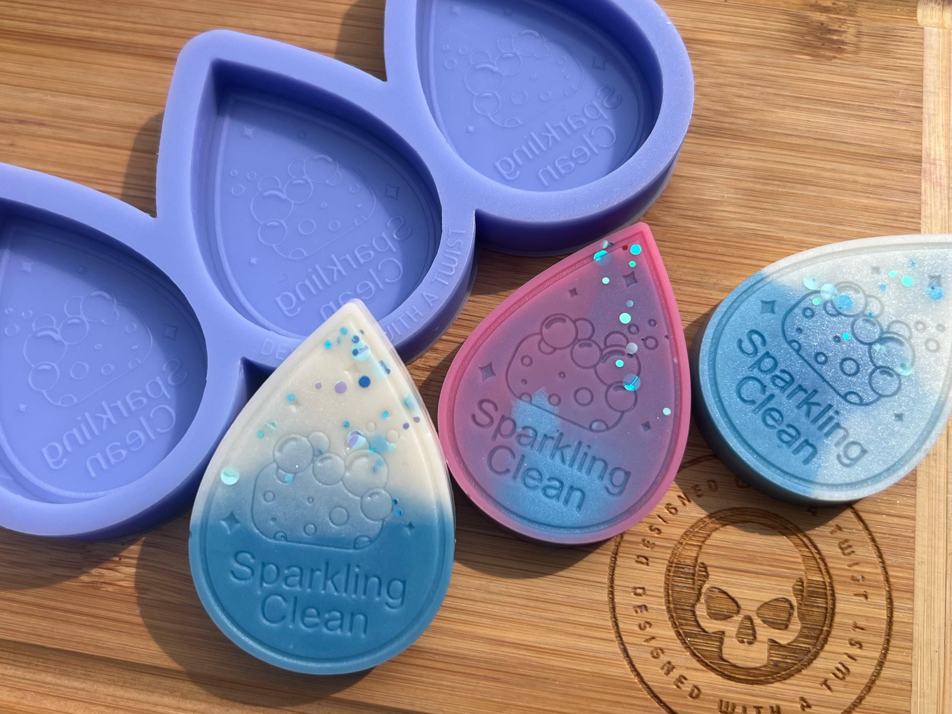 Sparkling Clean Wax Melt Silicone Mold - Designed with a Twist - Top quality silicone molds made in the UK.