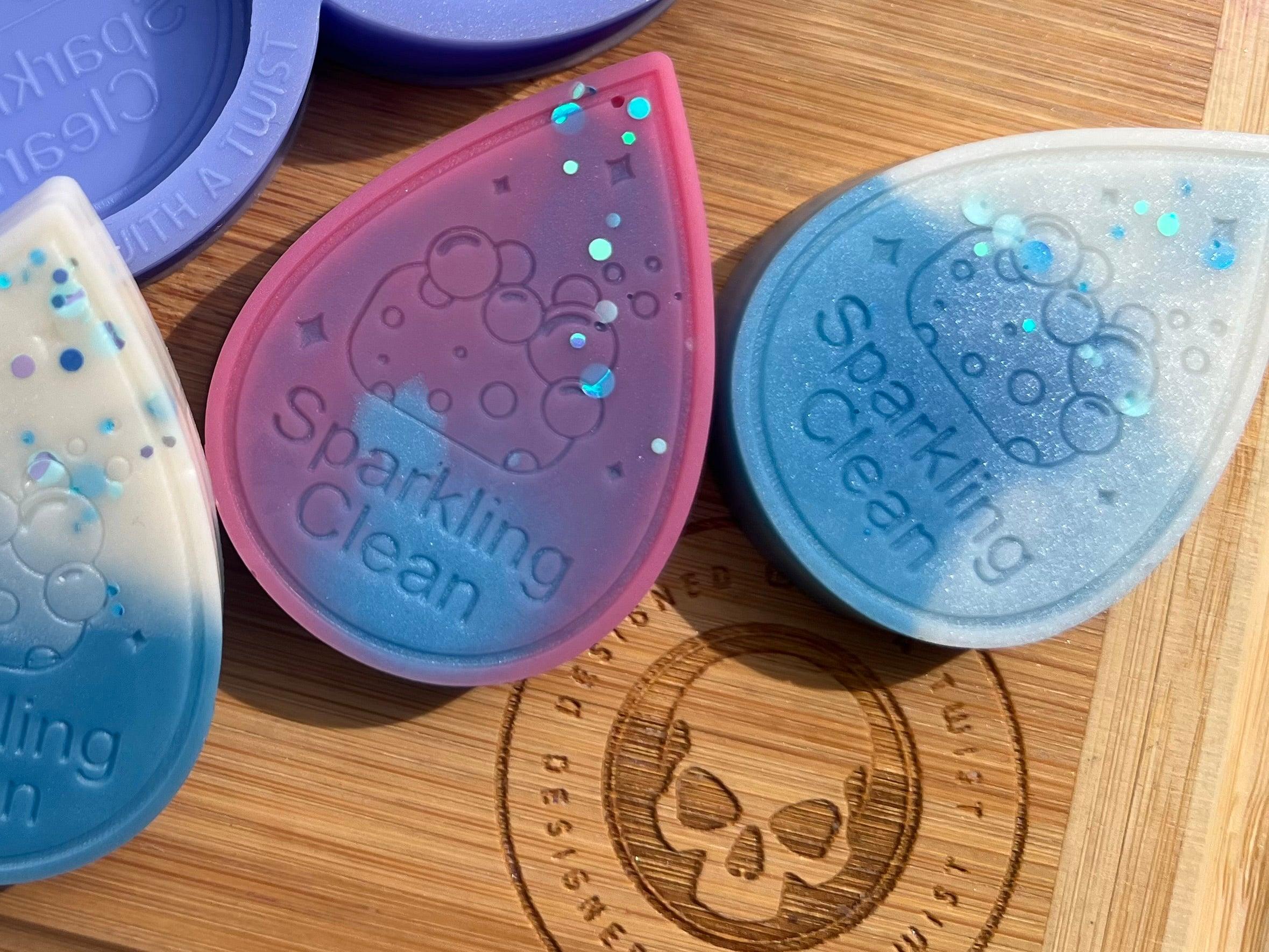 Sparkling Clean Wax Melt Silicone Mold - Designed with a Twist - Top quality silicone molds made in the UK.