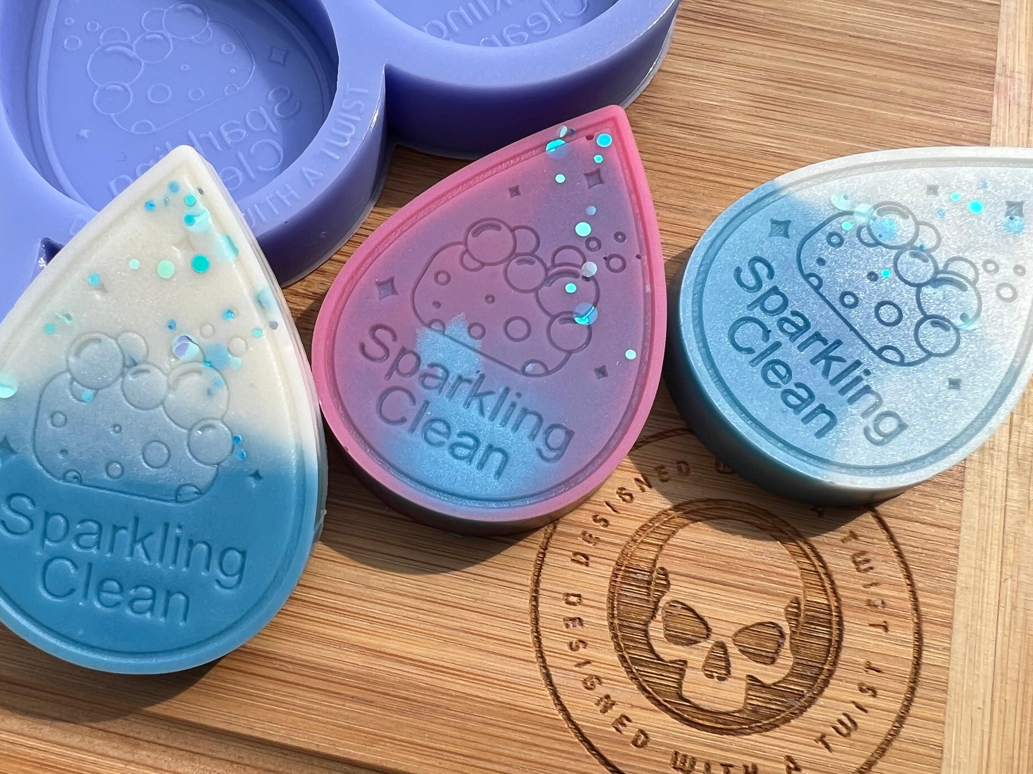 Sparkling Clean Wax Melt Silicone Mold - Designed with a Twist - Top quality silicone molds made in the UK.