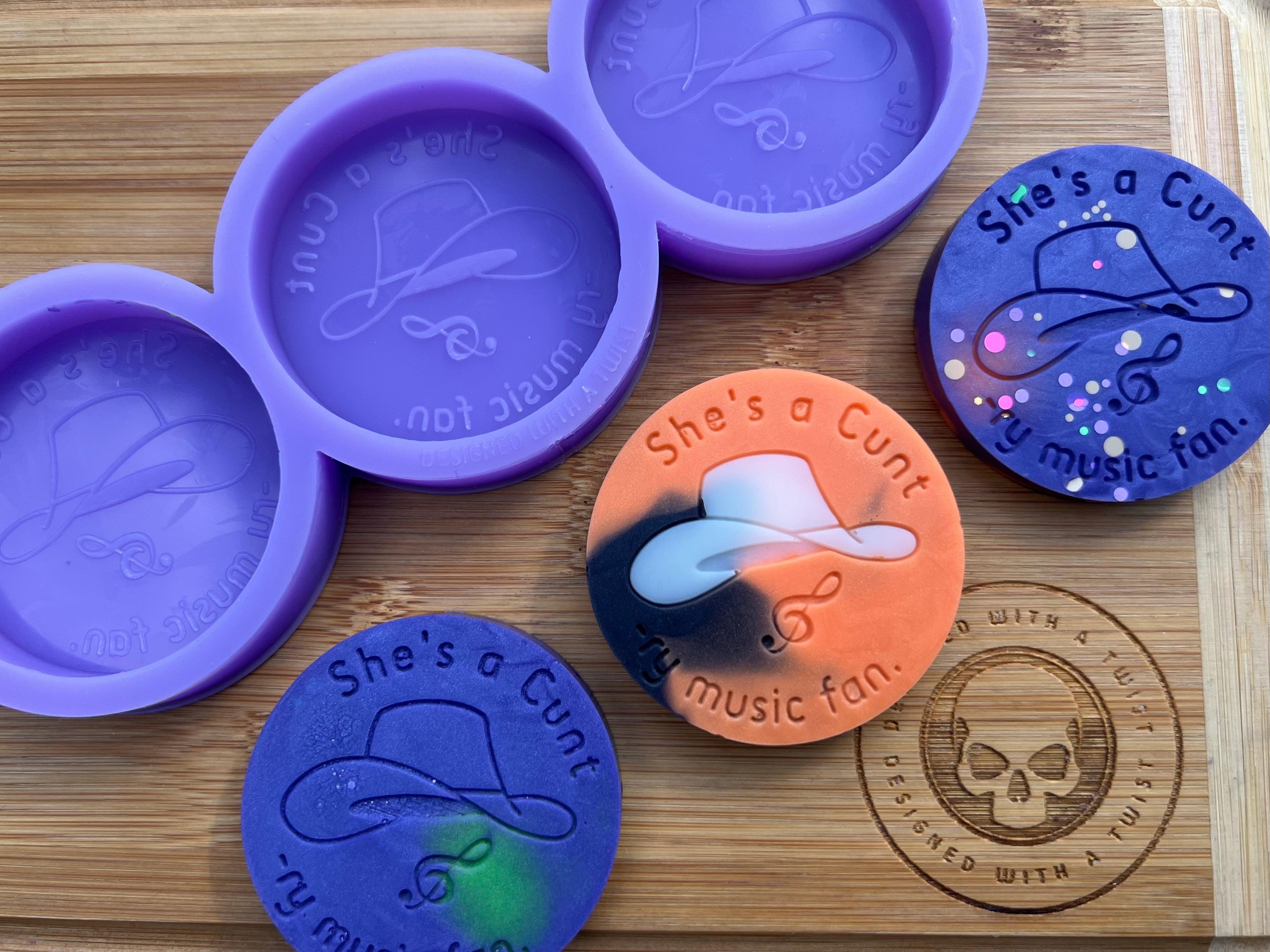 Cunt-ry Music Fan Wax Melt Silicone Mold - Designed with a Twist - Top quality silicone molds made in the UK.