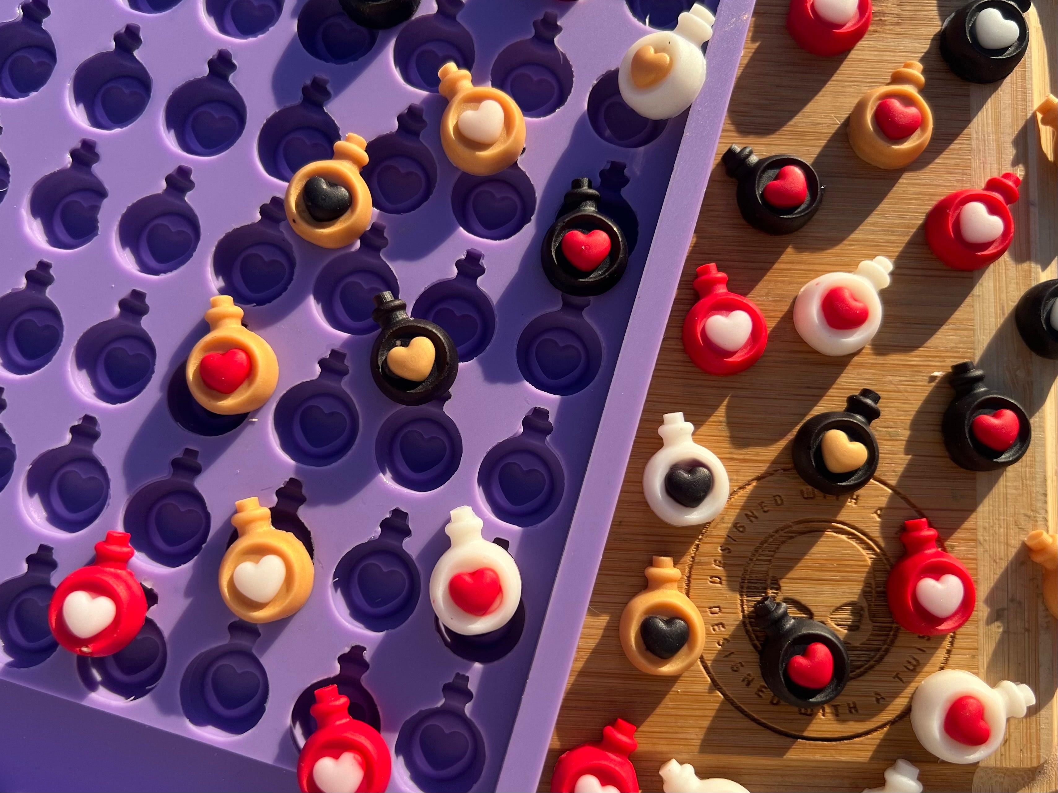 Love Potion Bottle Scrape n Scoop Wax Tray Silicone Mold - Designed with a Twist - Top quality silicone molds made in the UK.