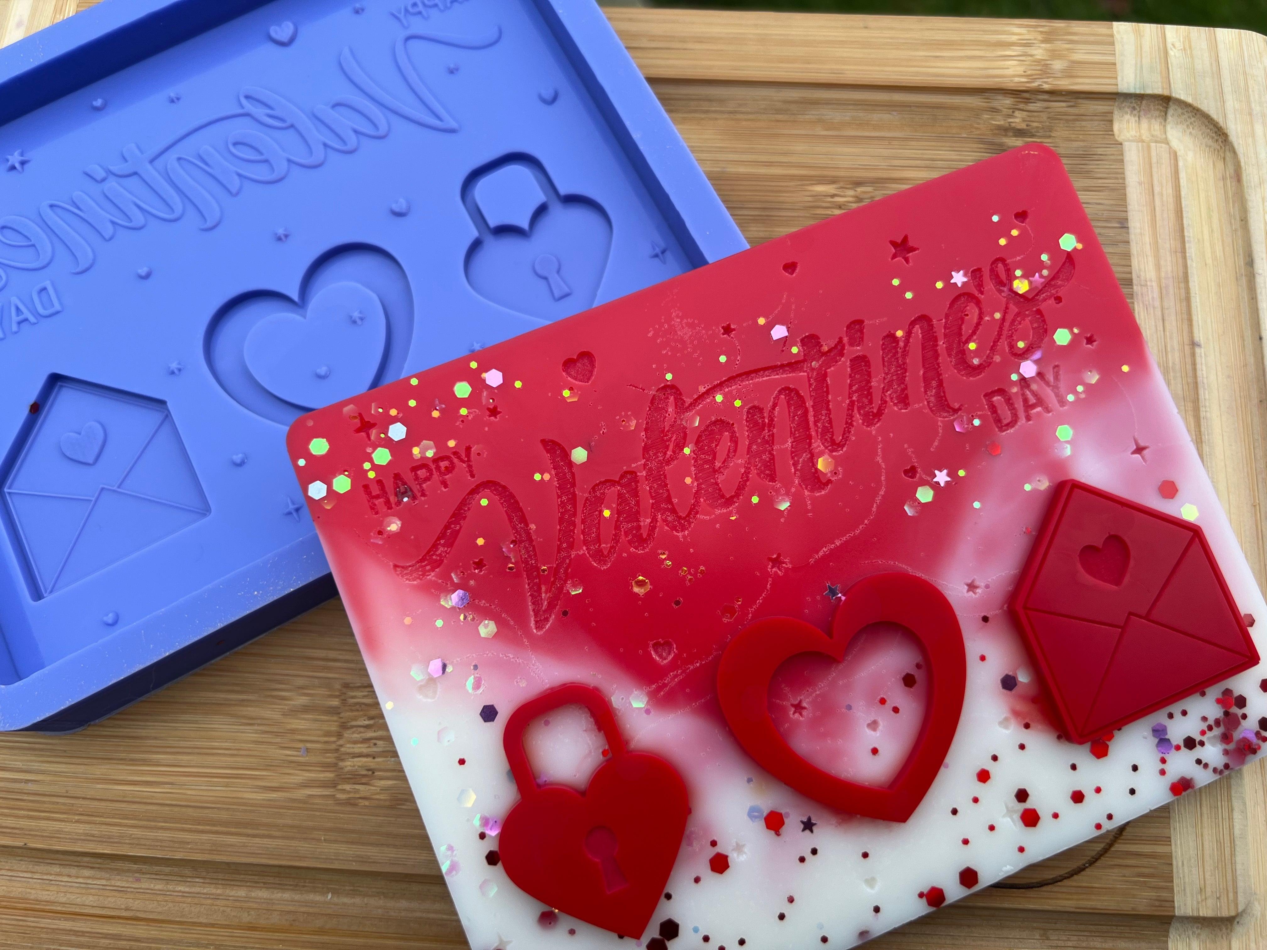 Happy Valentines Day Mini Slab Silicone Mold - Designed with a Twist - Top quality silicone molds made in the UK.