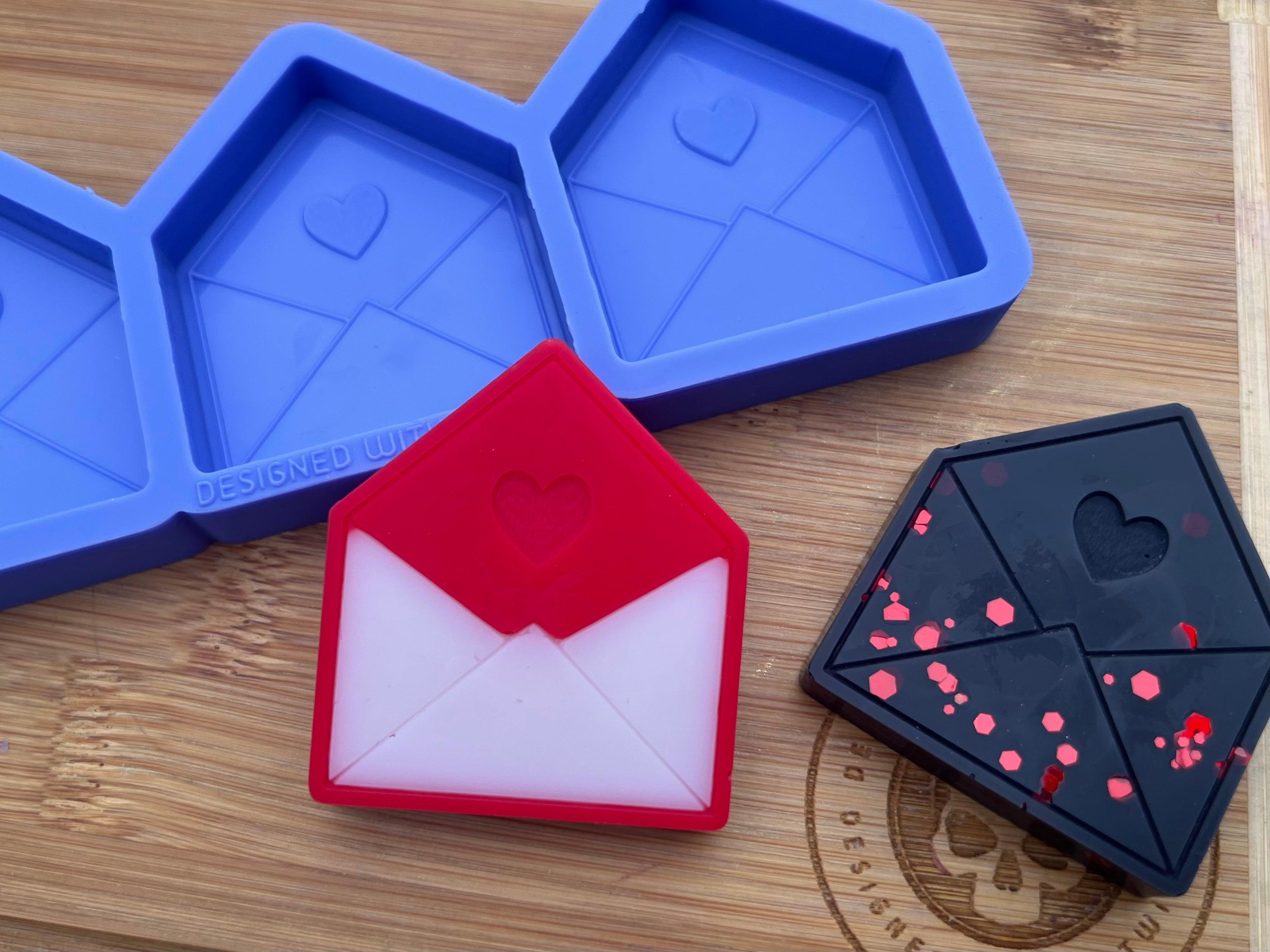 Heart Envelope Wax Melt Silicone Mold - Designed with a Twist - Top quality silicone molds made in the UK.