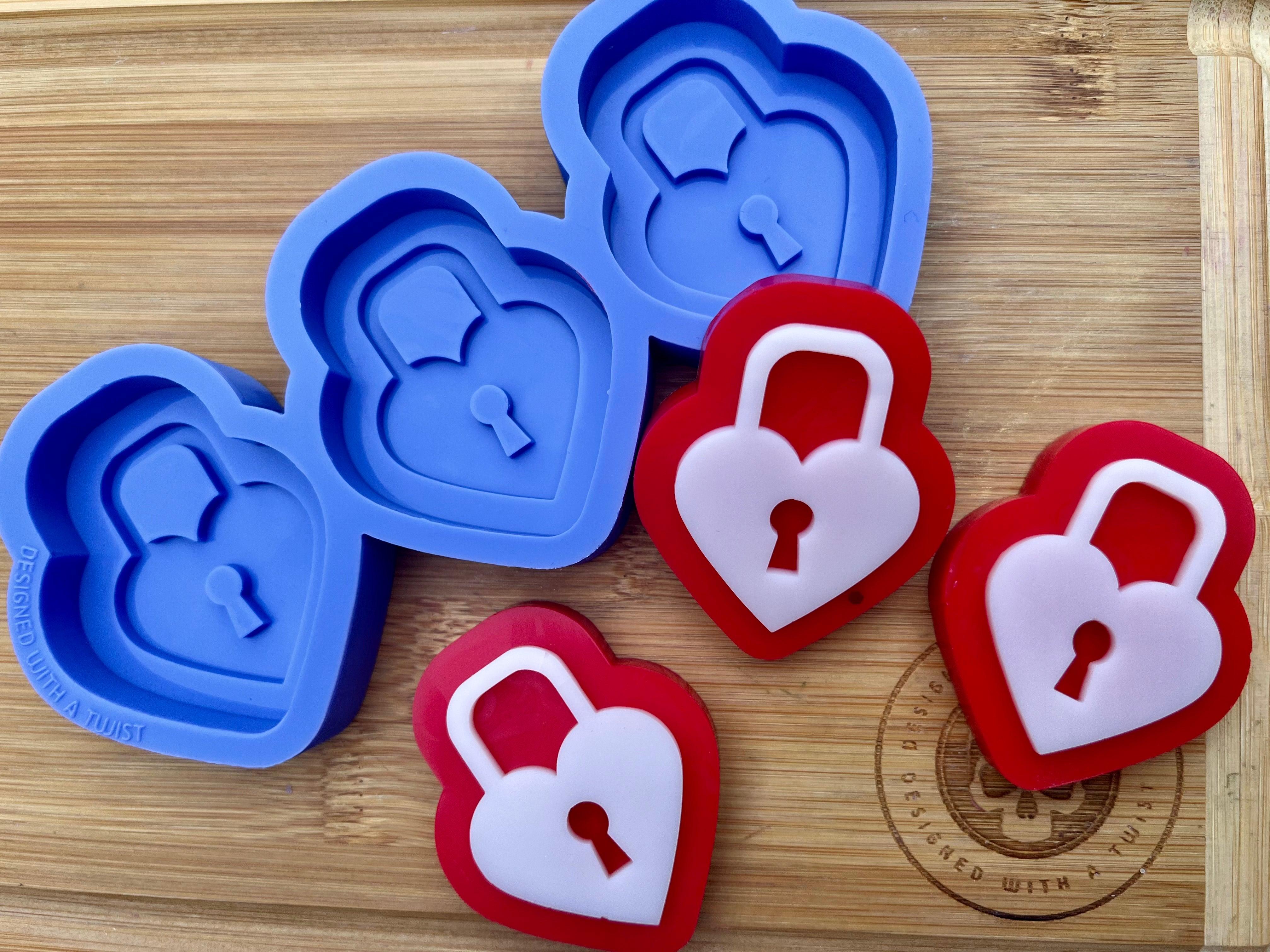 Heart Lock Wax Melt Silicone Mold - Designed with a Twist - Top quality silicone molds made in the UK.