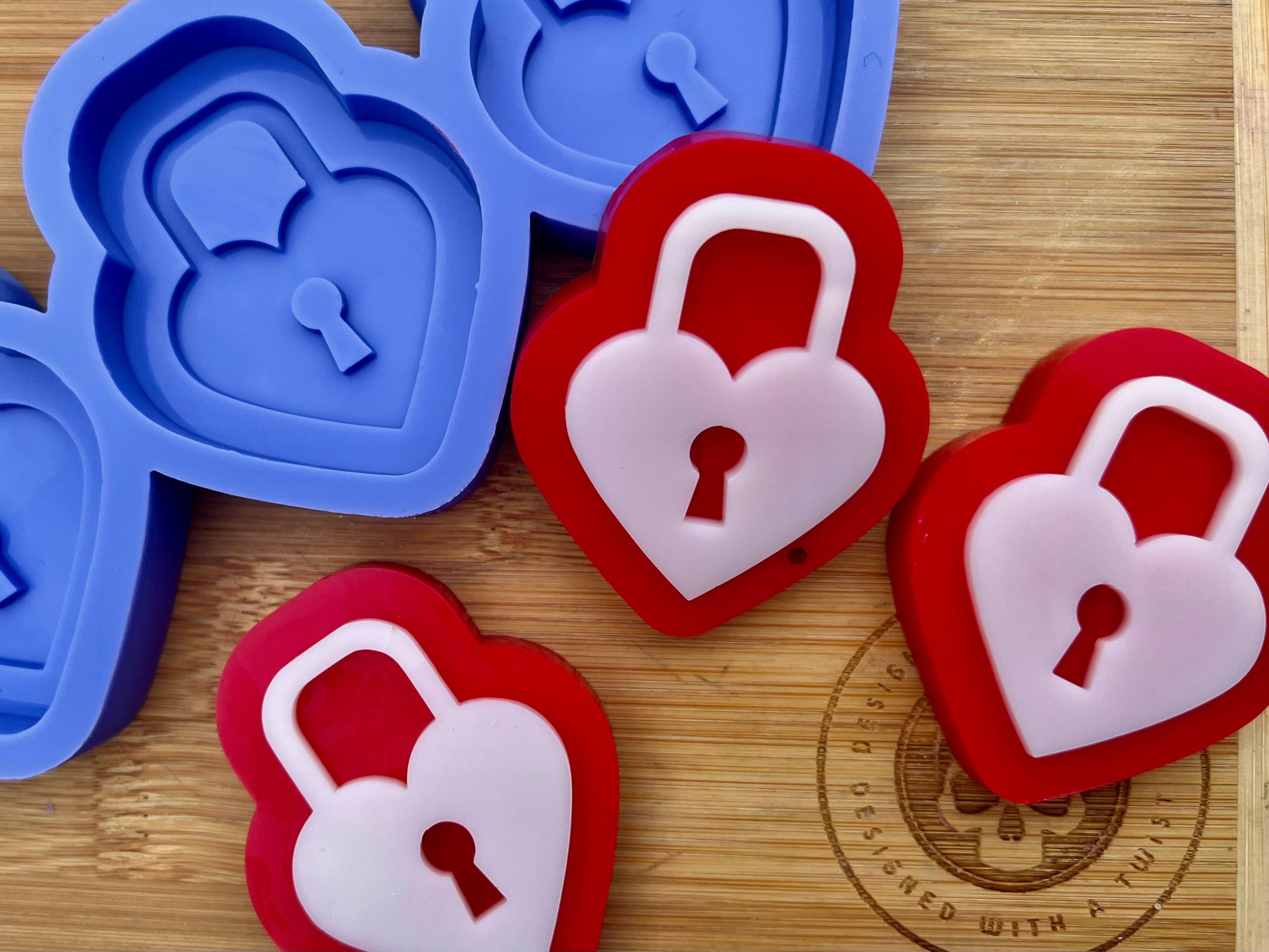Heart Lock Wax Melt Silicone Mold - Designed with a Twist - Top quality silicone molds made in the UK.