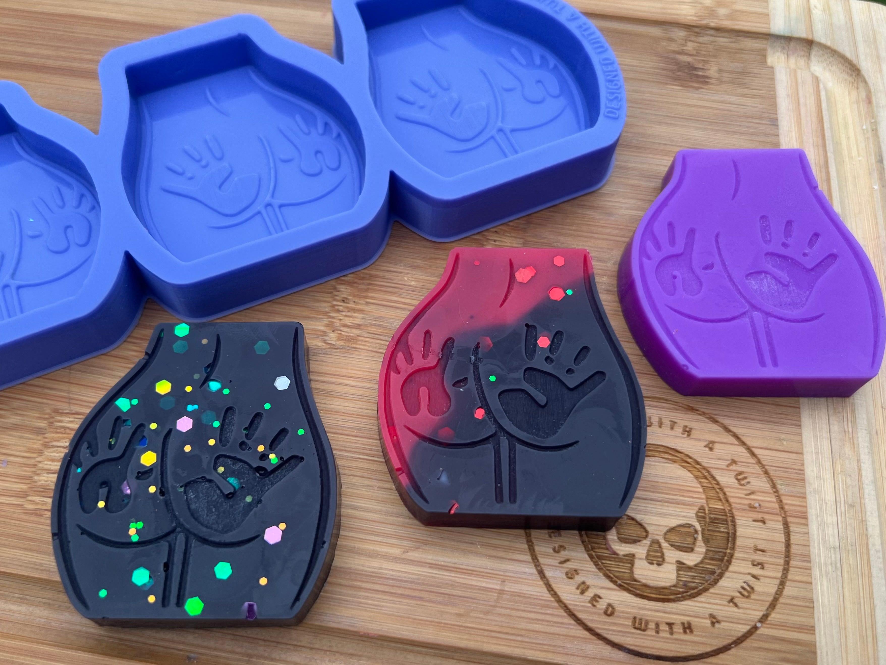 Bum Handprint Wax Melt Silicone Mold - Designed with a Twist - Top quality silicone molds made in the UK.