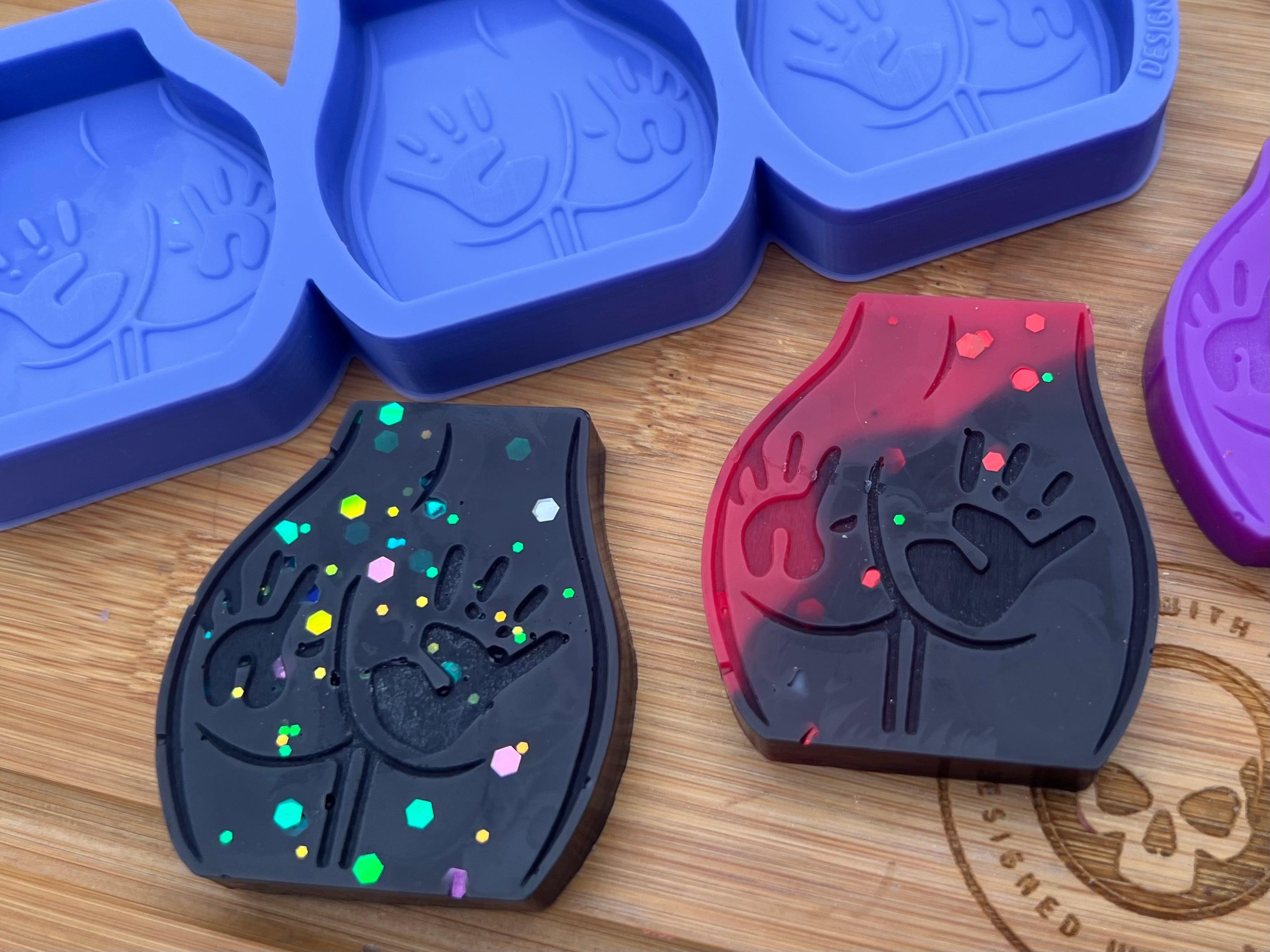 Bum Handprint Wax Melt Silicone Mold - Designed with a Twist - Top quality silicone molds made in the UK.