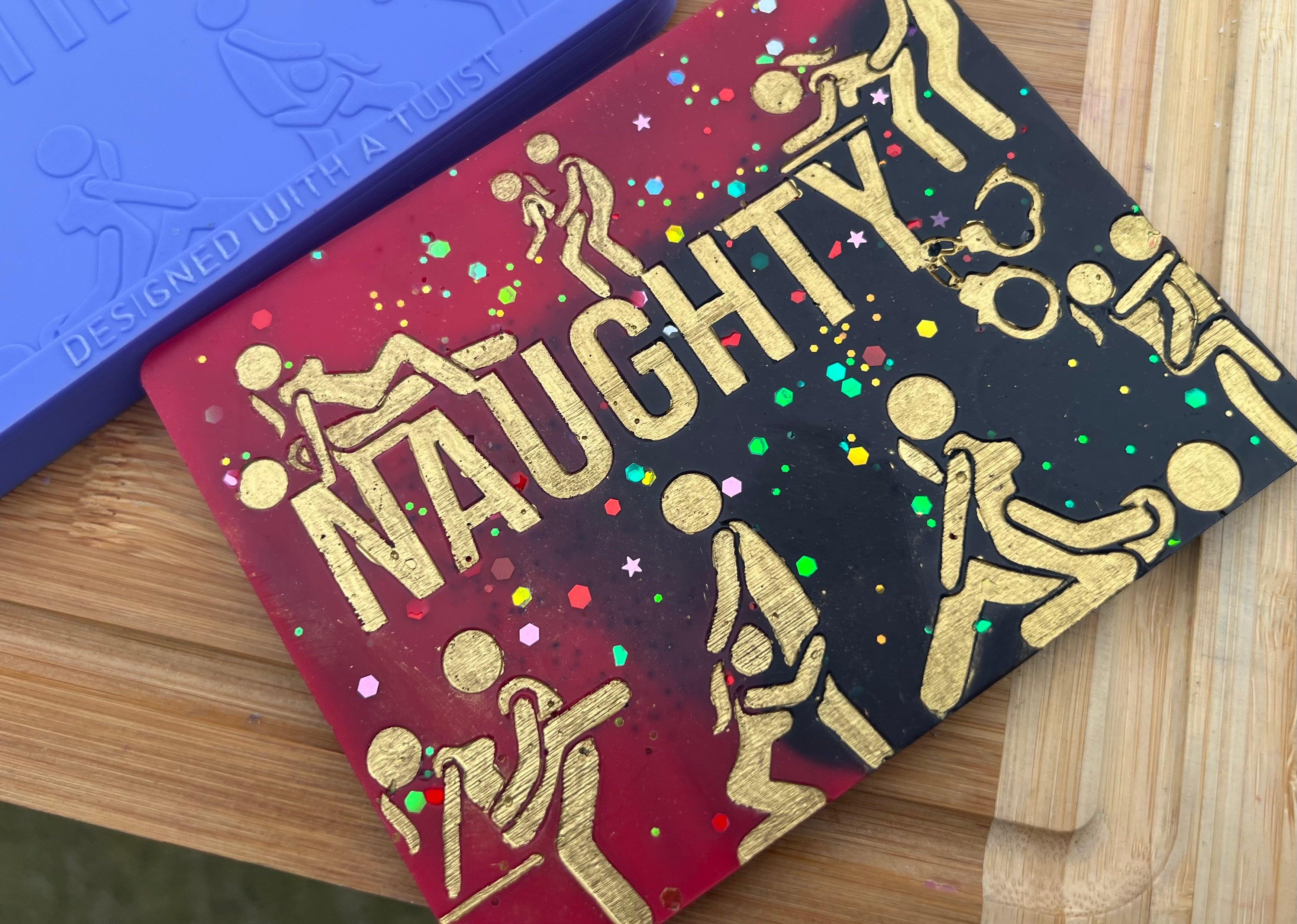 Naughty Mini Slab Silicone Mold - Designed with a Twist - Top quality silicone molds made in the UK.