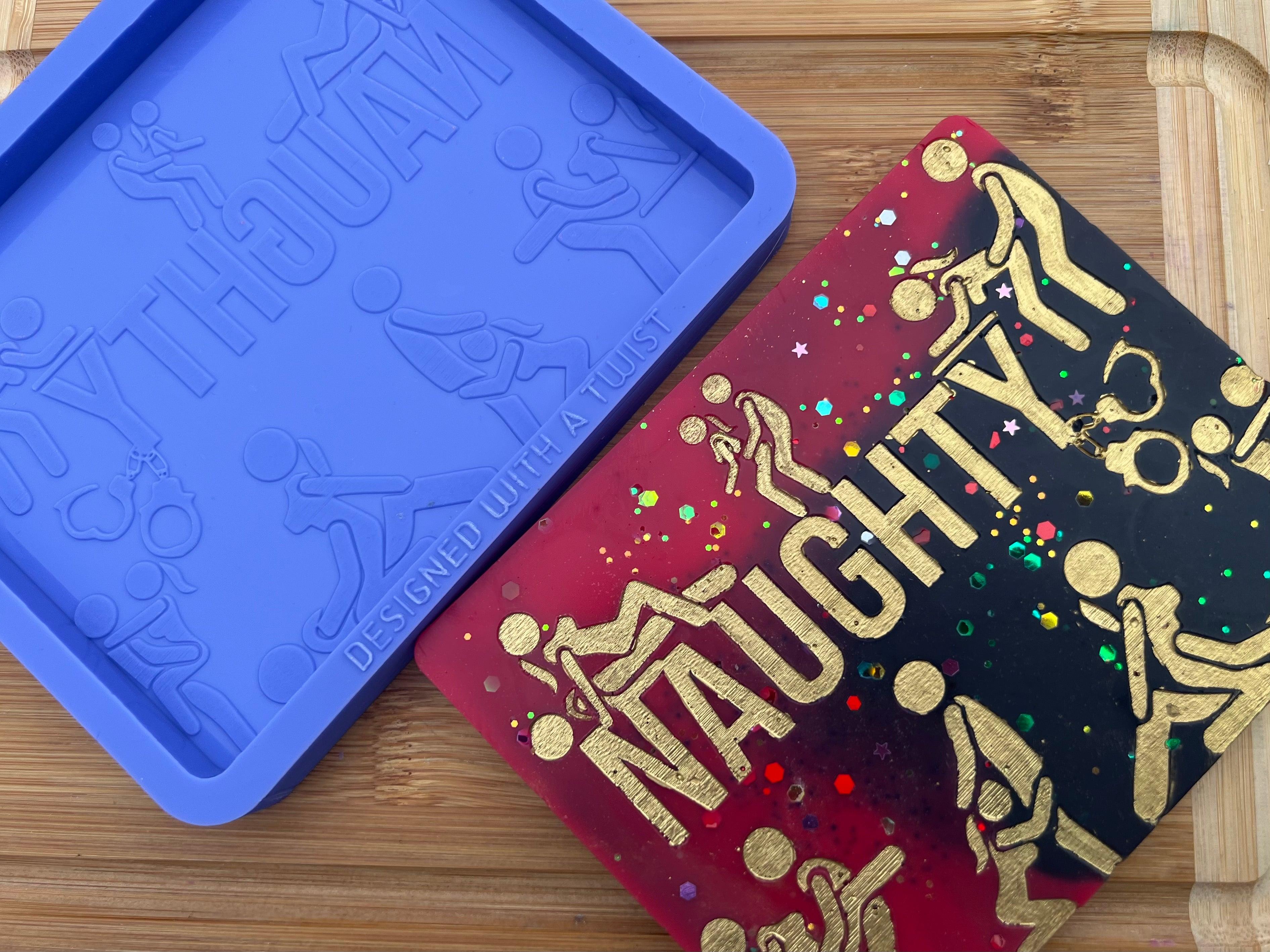 Naughty Mini Slab Silicone Mold - Designed with a Twist - Top quality silicone molds made in the UK.