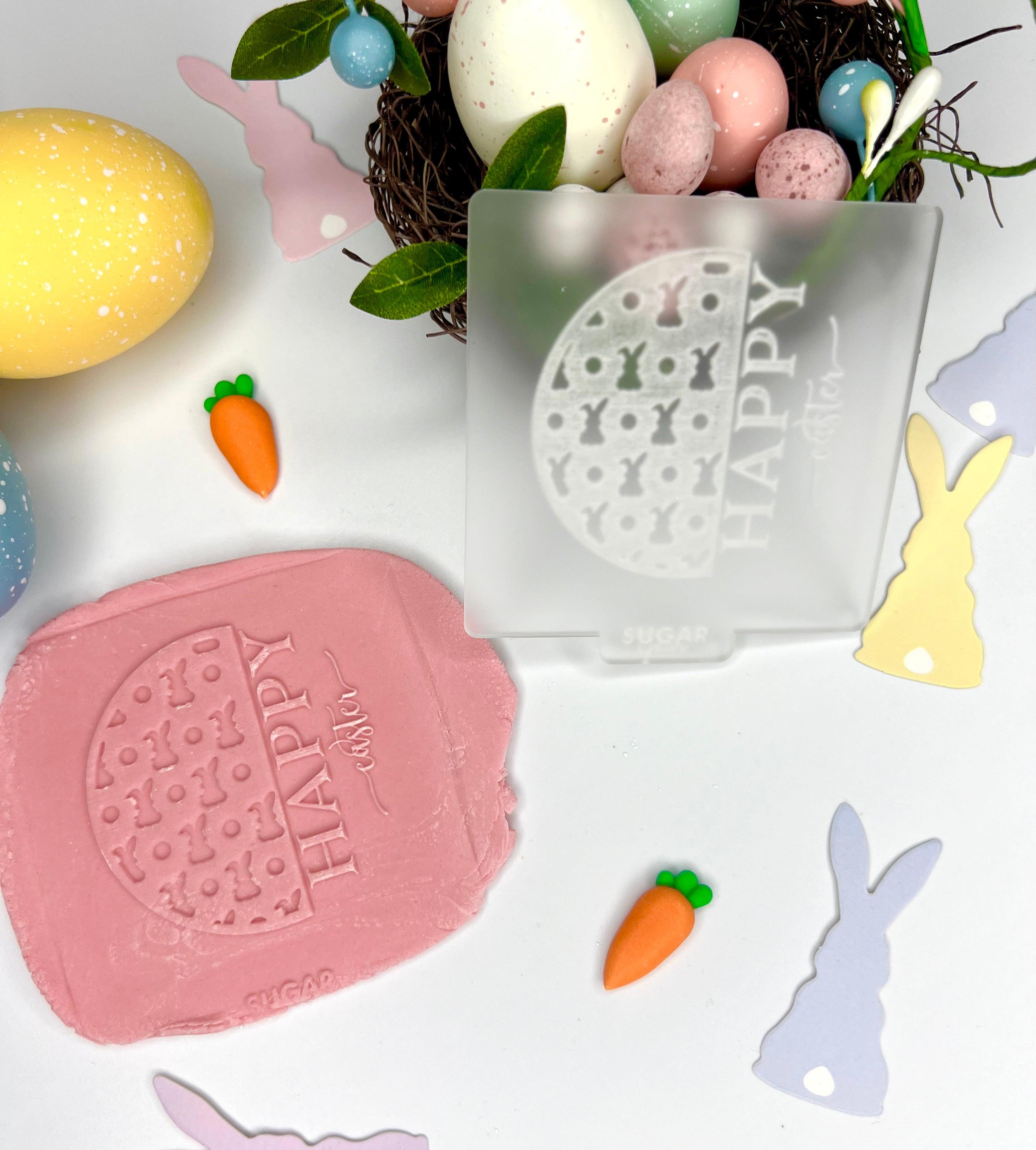 Easter Stamp (Design 4), Easter Fondant/Clay Stamp. - Designed with a Twist - Top quality silicone molds made in the UK.