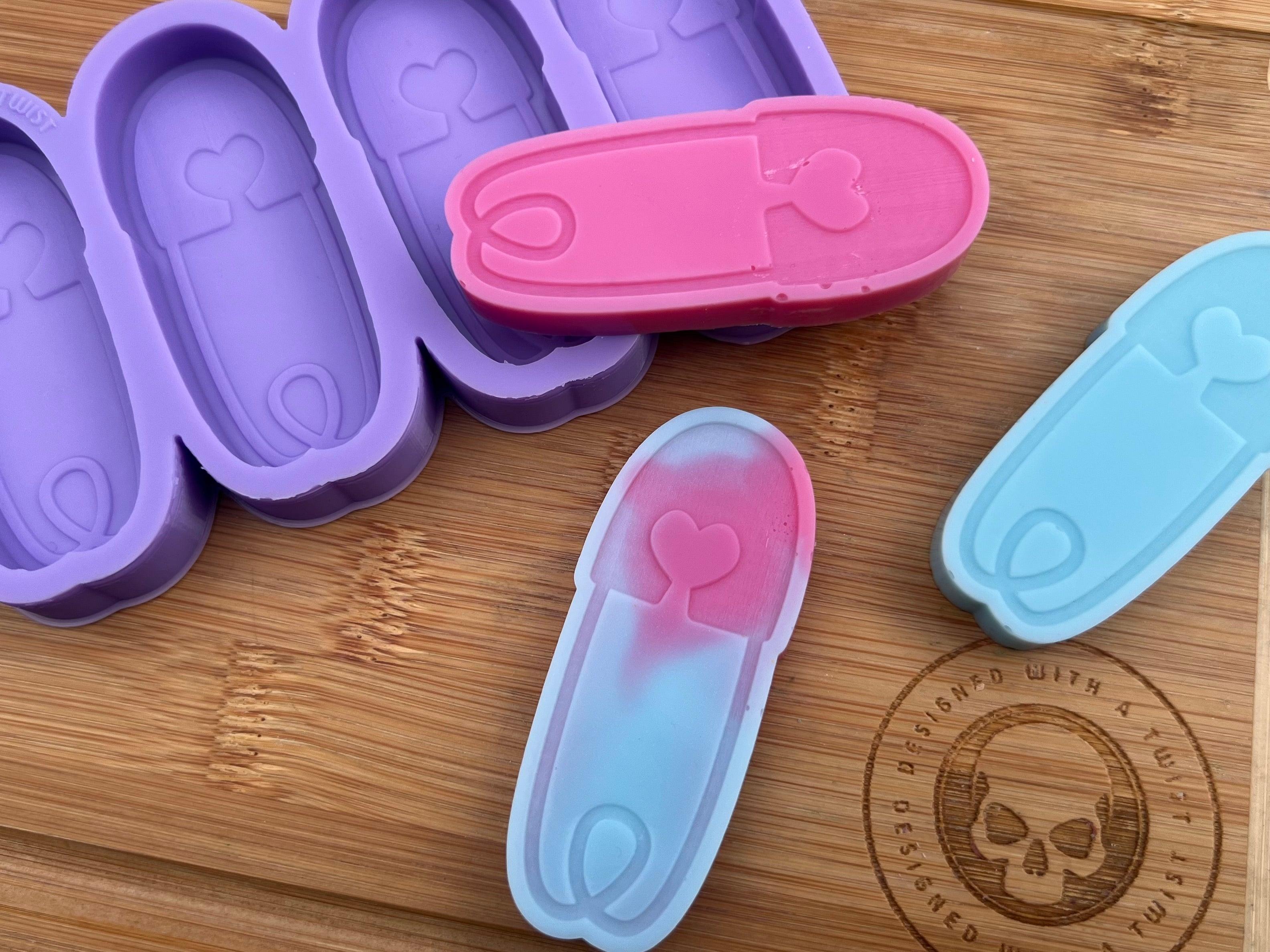 Nappy Pin Wax Melt Silicone Mold - Designed with a Twist - Top quality silicone molds made in the UK.