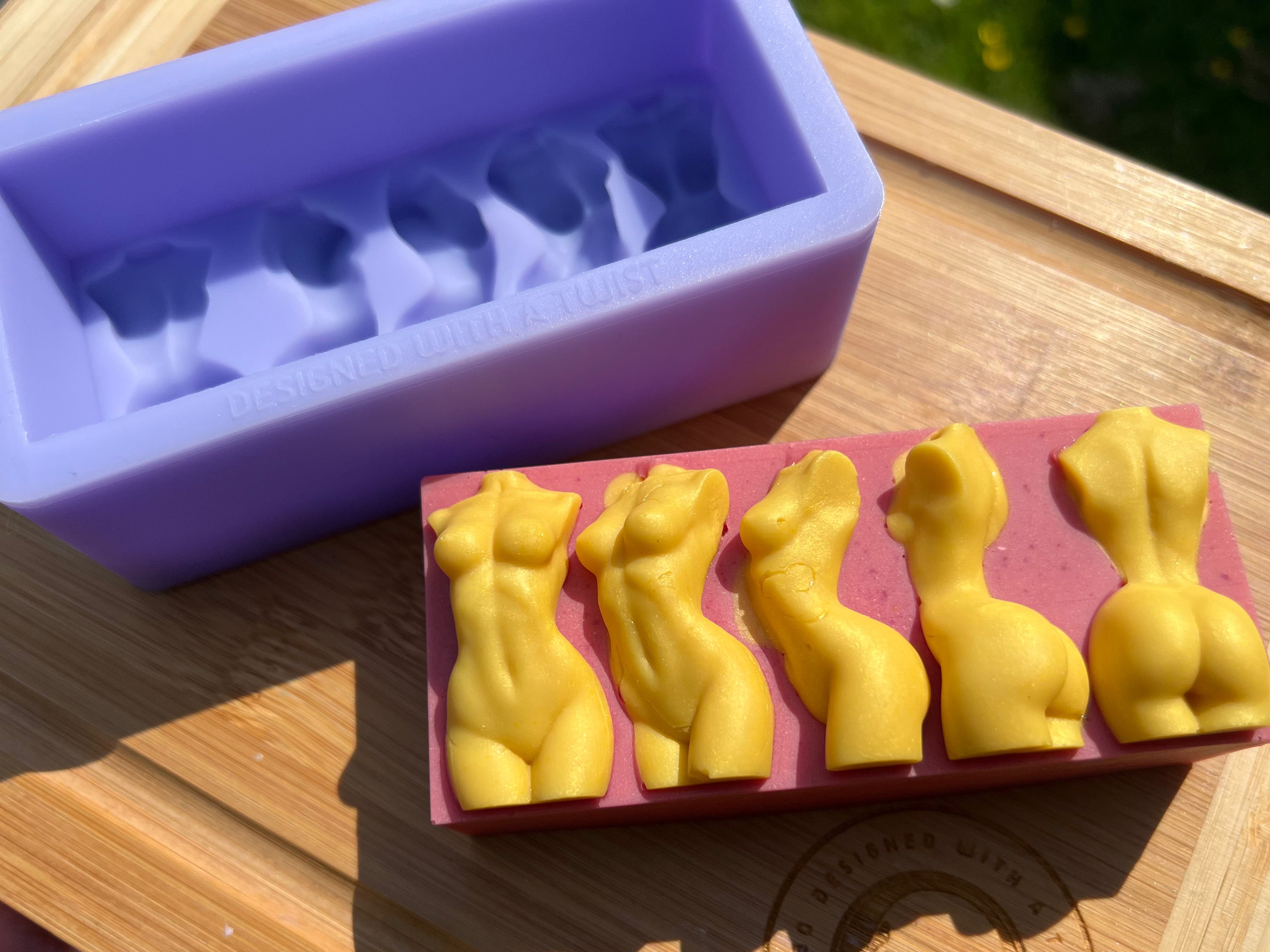 Turning Goddess Torso Silicone Soap Mold - Designed with a Twist - Top quality silicone molds made in the UK.