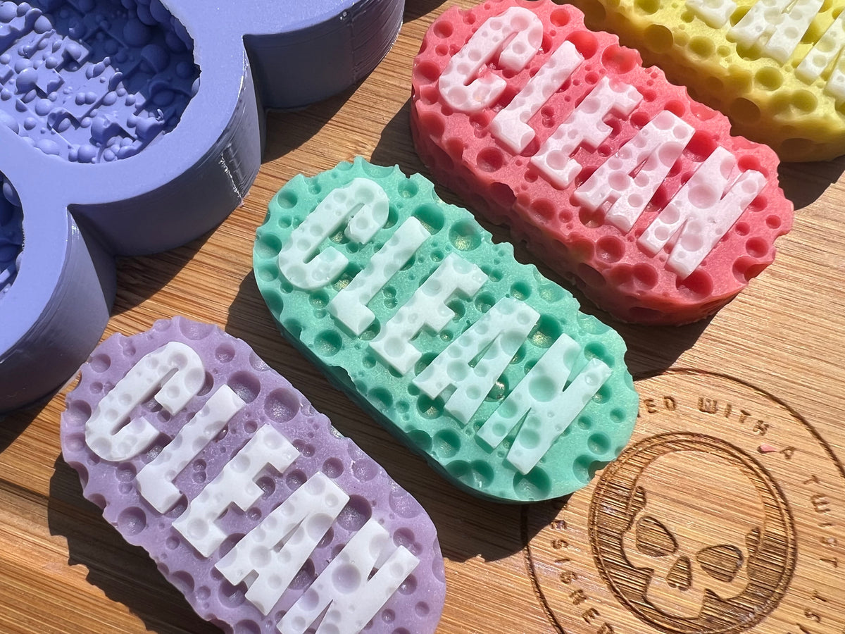 Cleaning Sponge Wax Melt Silicone Mold Designed with a Twist