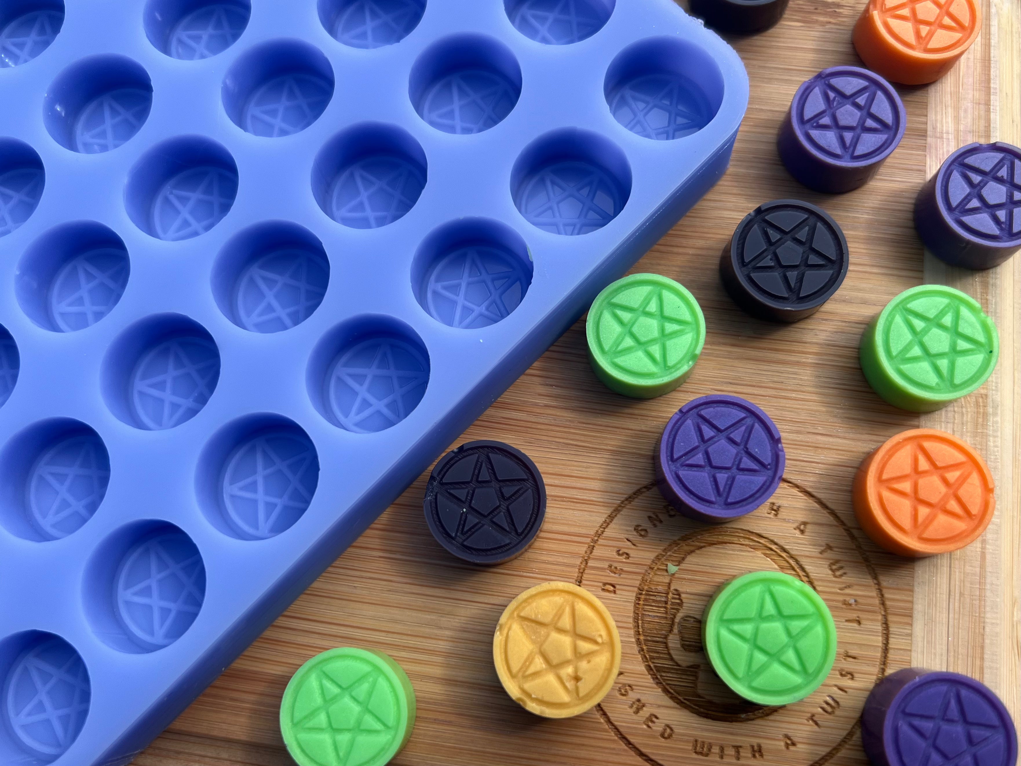 Pentagram Mini Melt Silicone Mold - Designed with a Twist - Top quality silicone molds made in the UK.