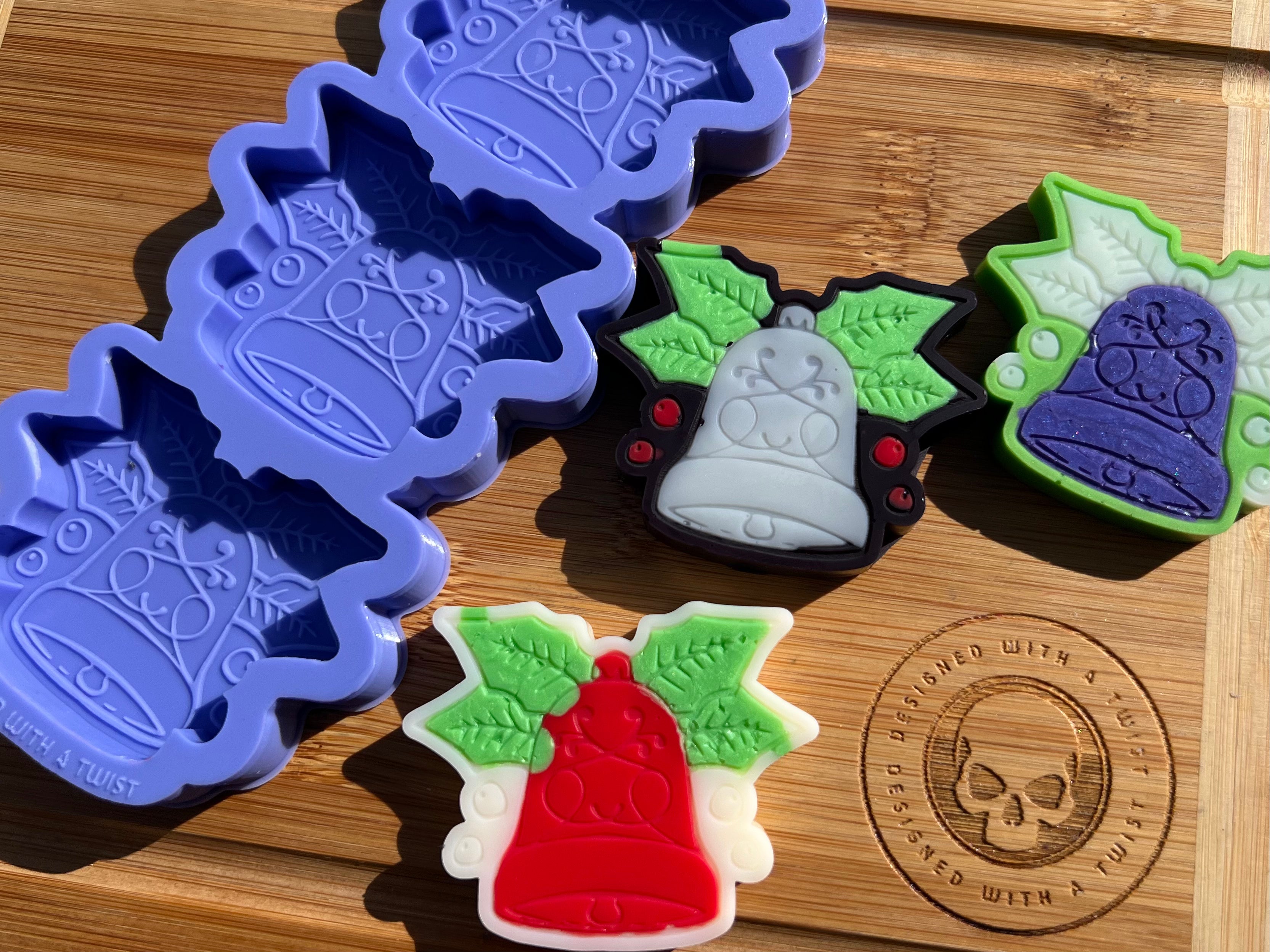 Jingle Bell Wax Melt Silicone Mold - Designed with a Twist - Top quality silicone molds made in the UK.