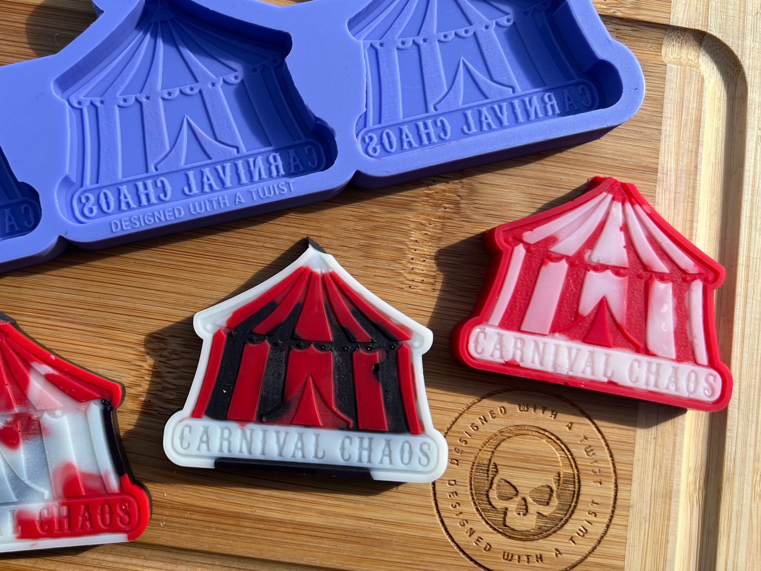 Carnival Chaos Wax Melt Silicone Mold - Designed with a Twist - Top quality silicone molds made in the UK.