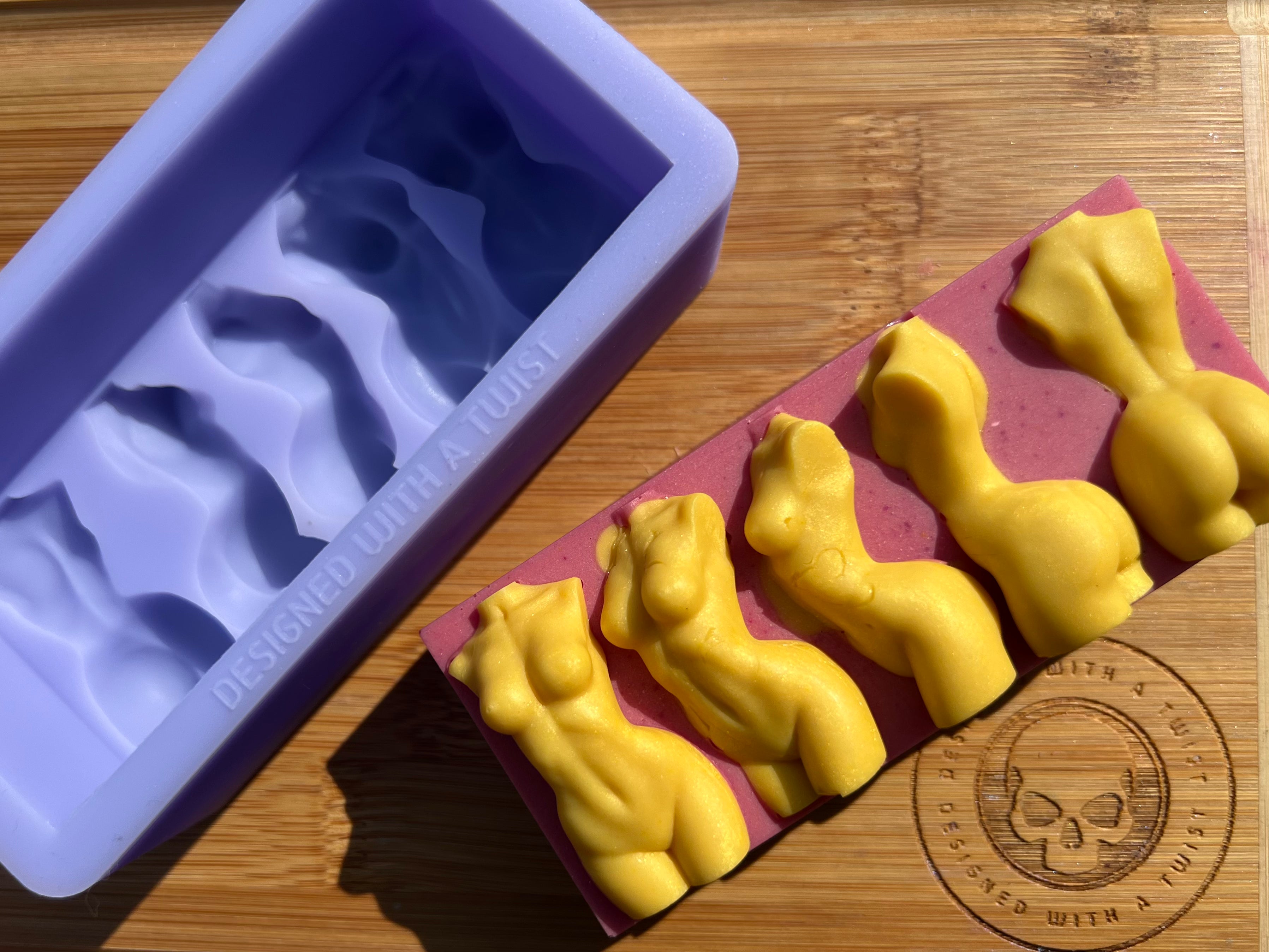Turning Goddess Torso Silicone Soap Mold - Designed with a Twist - Top quality silicone molds made in the UK.