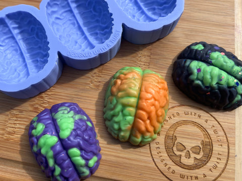 3D Brain Wax Melt Silicone Mold - Designed with a Twist - Top quality silicone molds made in the UK.