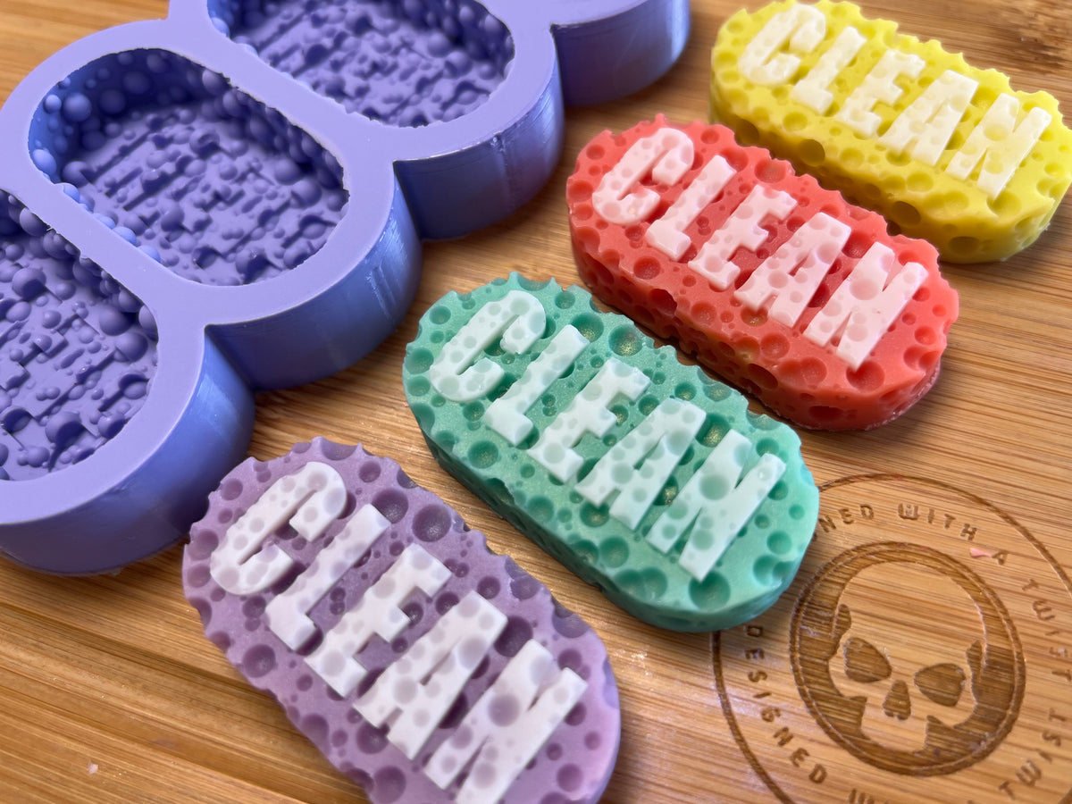 Cleaning Sponge Wax Melt Silicone Mold Designed with a Twist