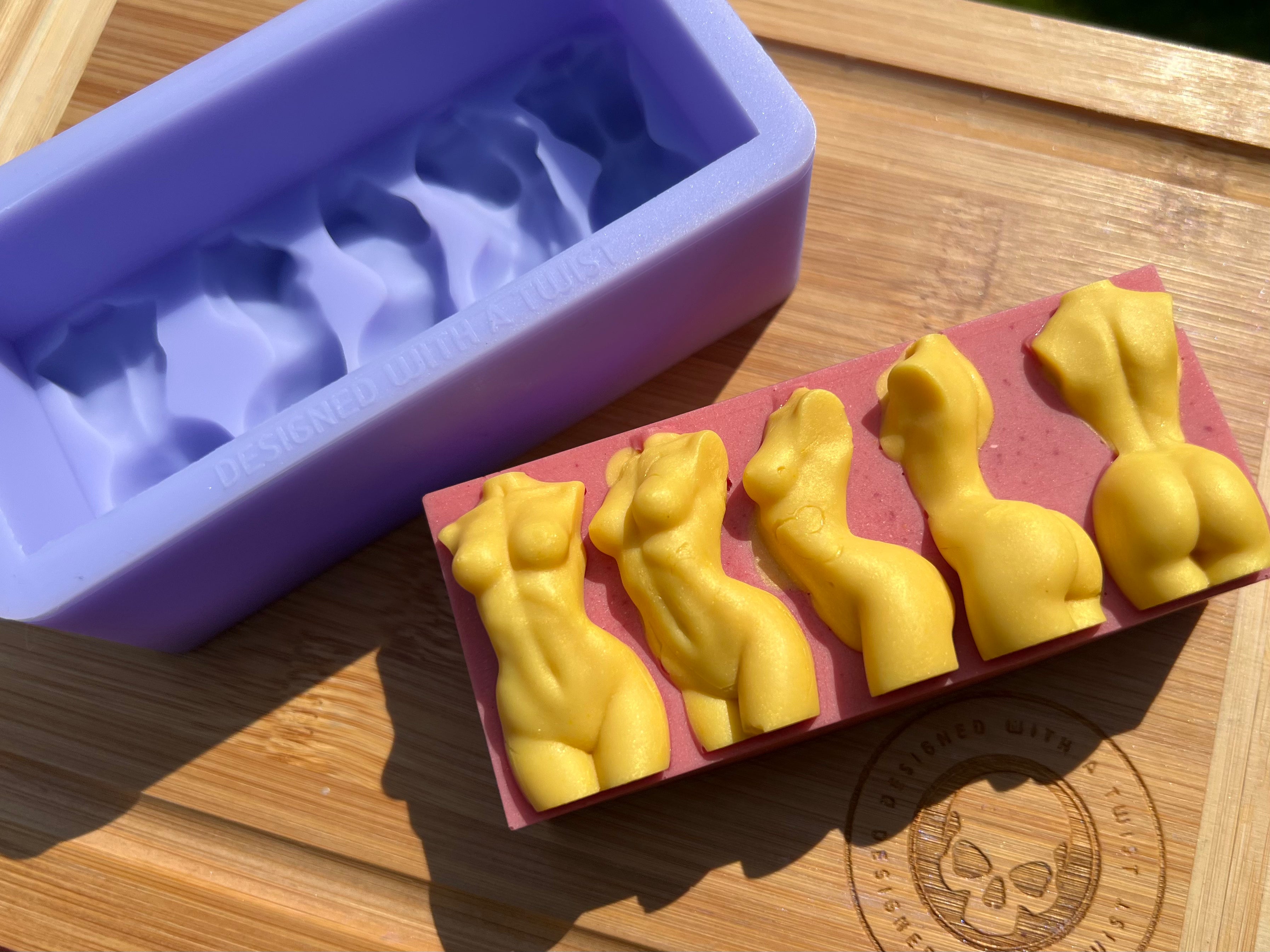 Turning Goddess Torso Silicone Soap Mold - Designed with a Twist - Top quality silicone molds made in the UK.