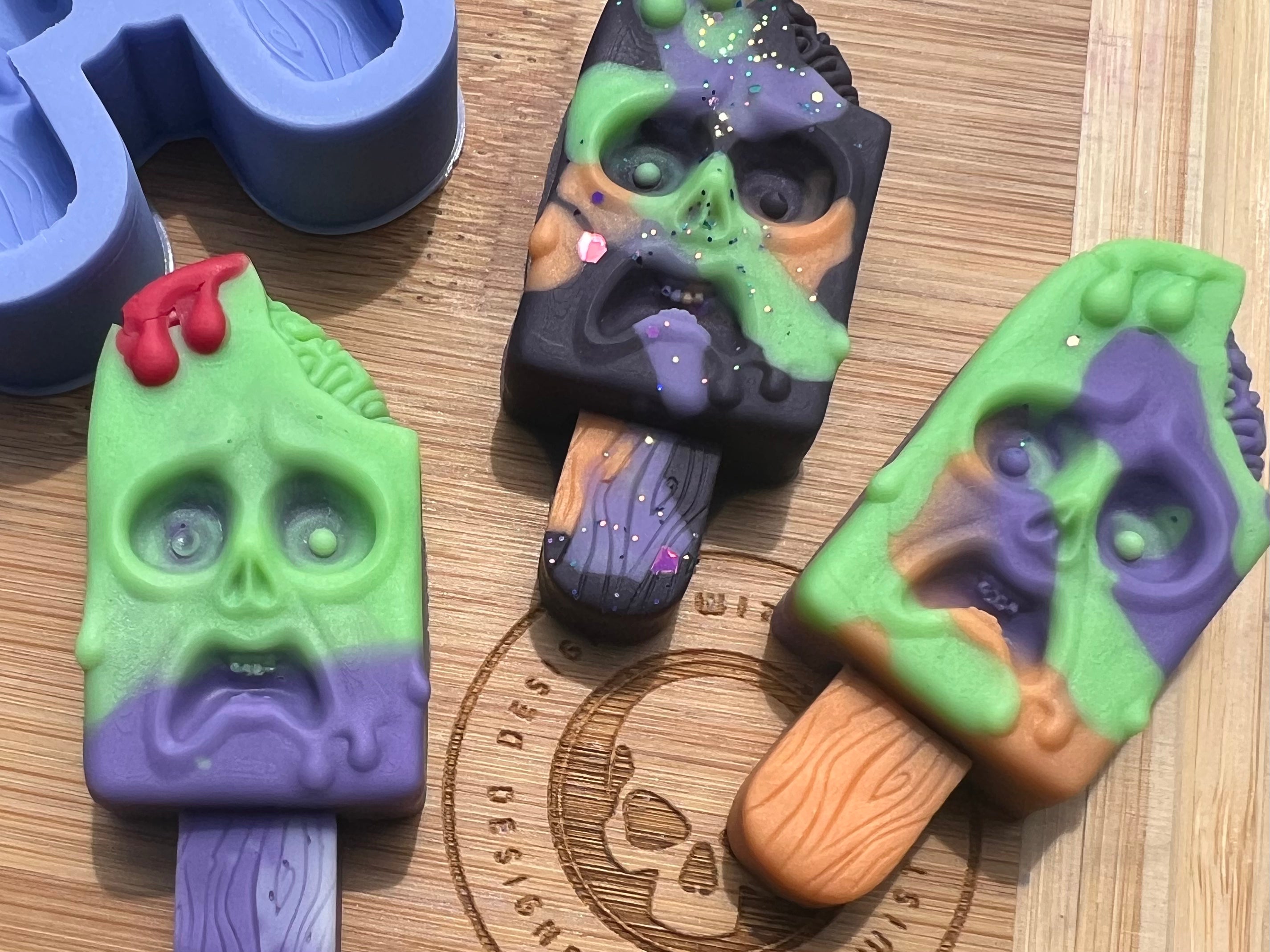 Zombie Lolly Wax Melt Silicone Mold - Designed with a Twist - Top quality silicone molds made in the UK.