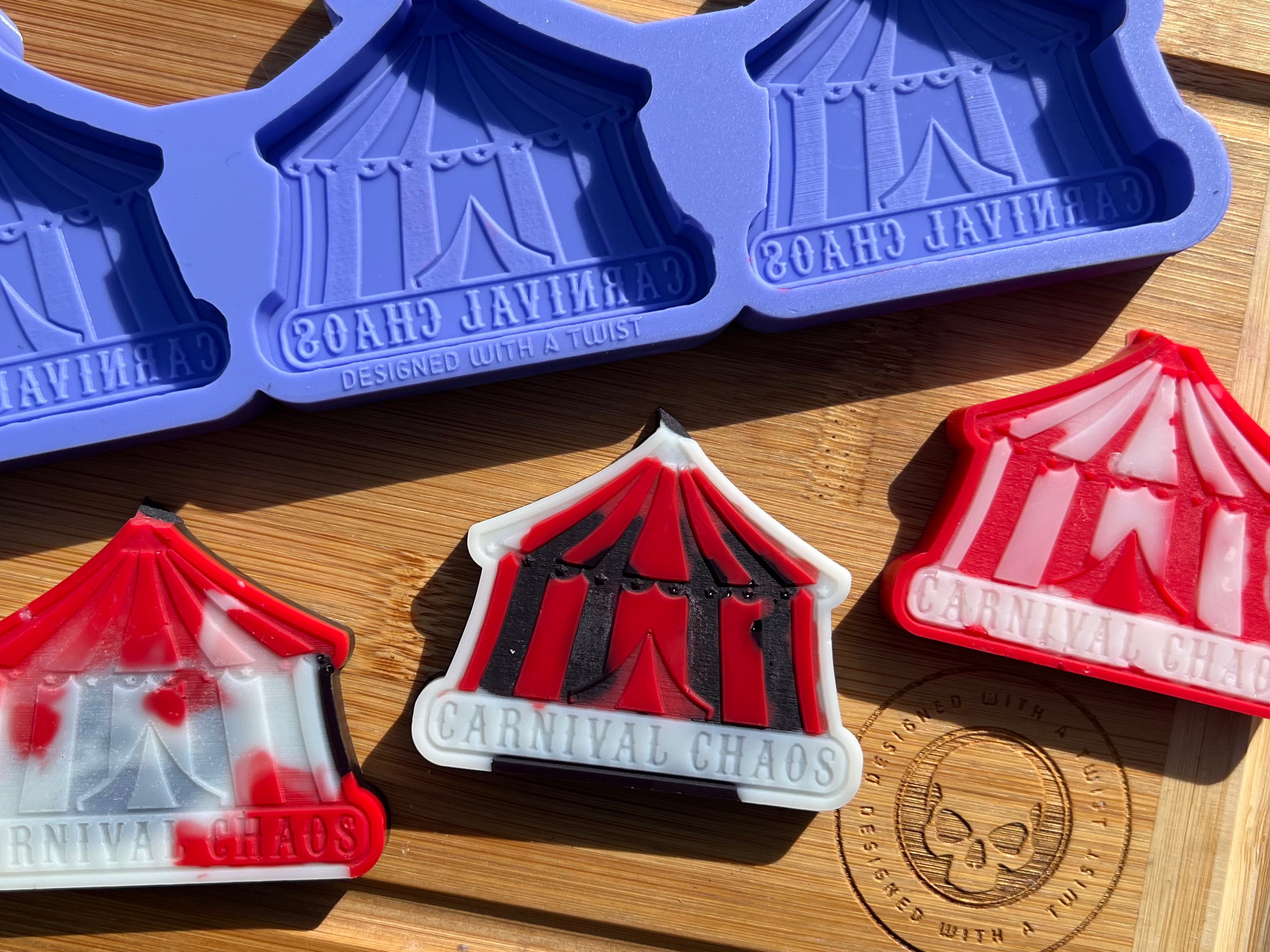 Carnival Chaos Wax Melt Silicone Mold - Designed with a Twist - Top quality silicone molds made in the UK.