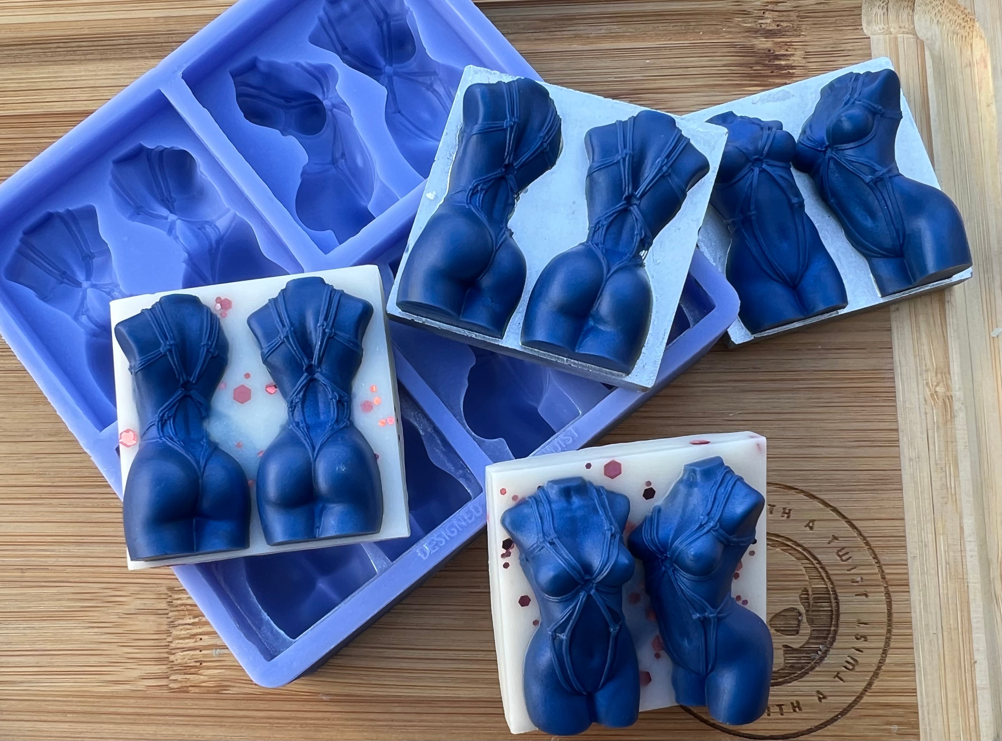 Shibari Turning Goddess Torso Mini Snapbar Silicone Mold - Designed with a Twist - Top quality silicone molds made in the UK.