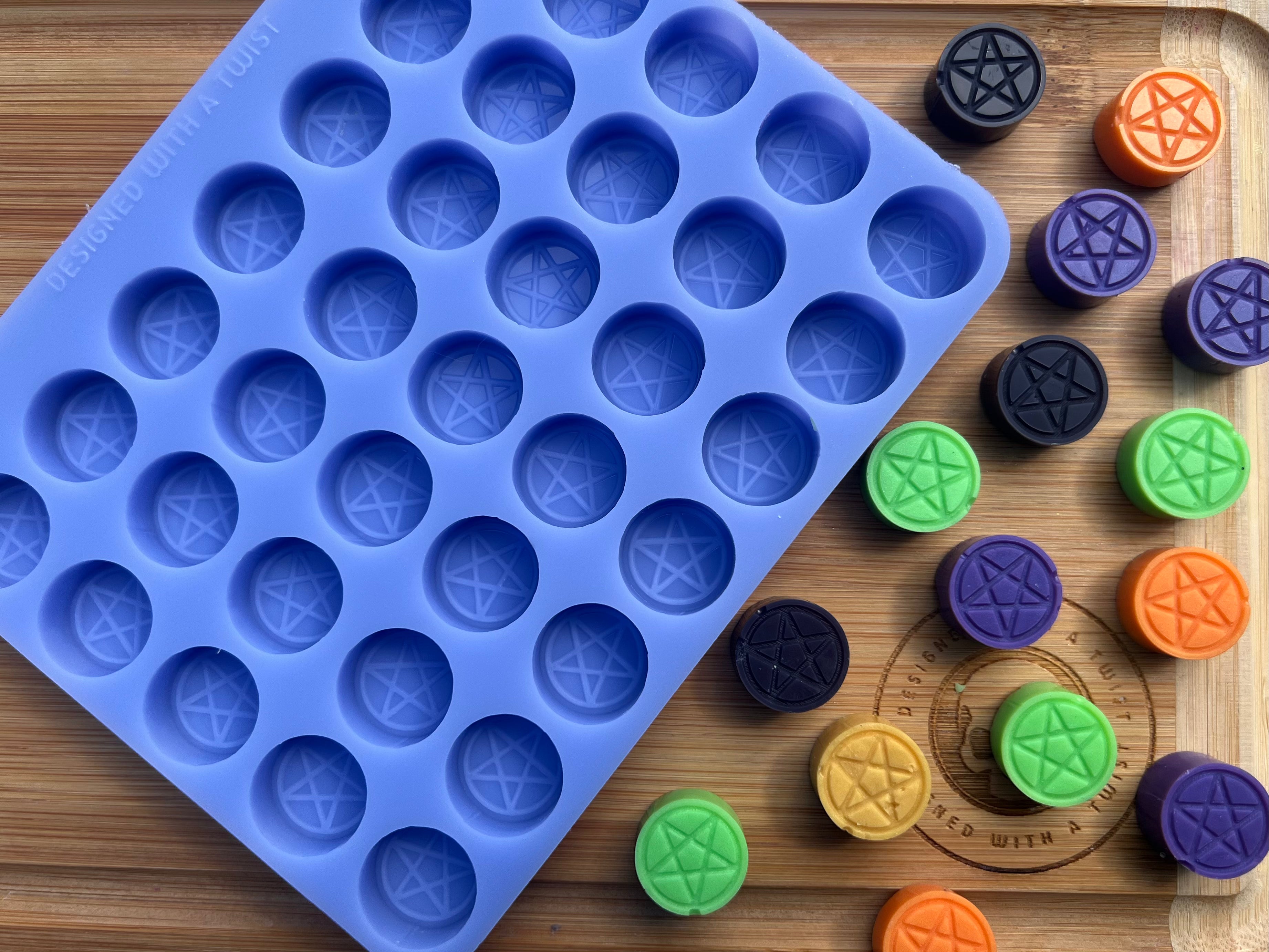 Pentagram Mini Melt Silicone Mold - Designed with a Twist - Top quality silicone molds made in the UK.