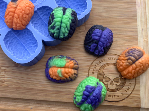 3D Brain Mini Wax Melt Silicone Mold - Designed with a Twist - Top quality silicone molds made in the UK.