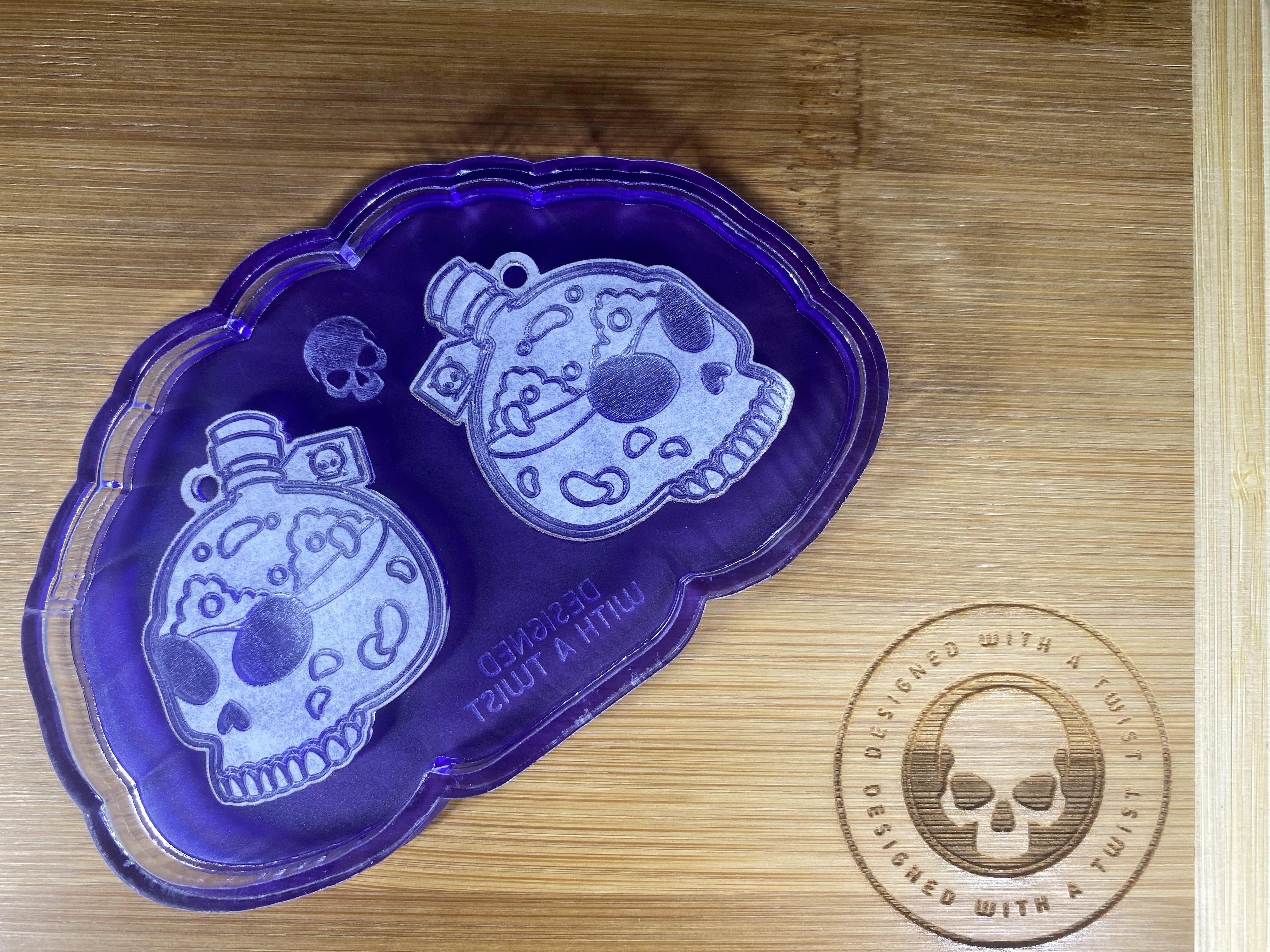 Death Potion Earring Silicone Mold - Designed with a Twist - Top quality silicone molds made in the UK.