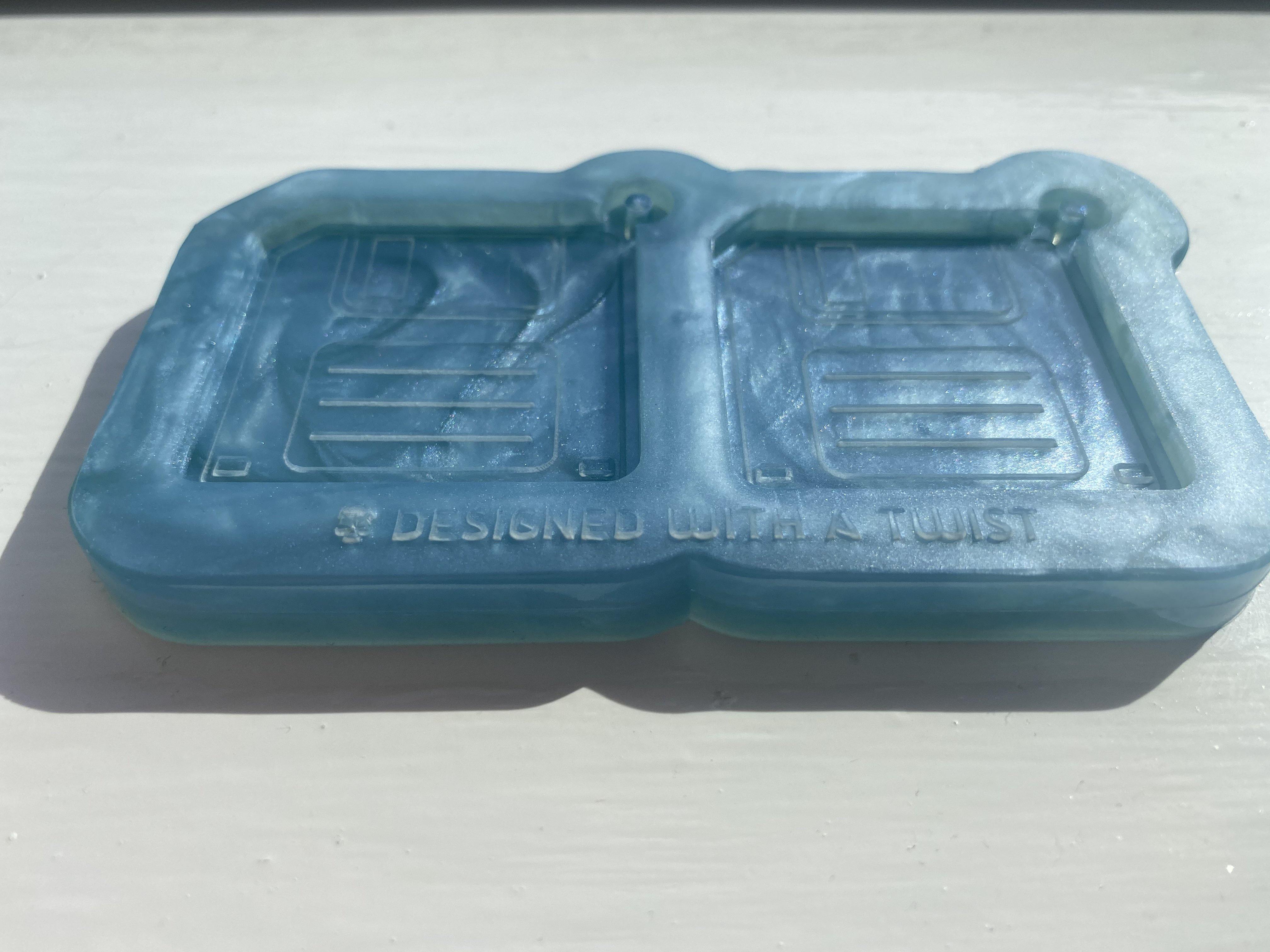 Floppy Disk Earring Silicone Mold - Designed with a Twist - Top quality silicone molds made in the UK.