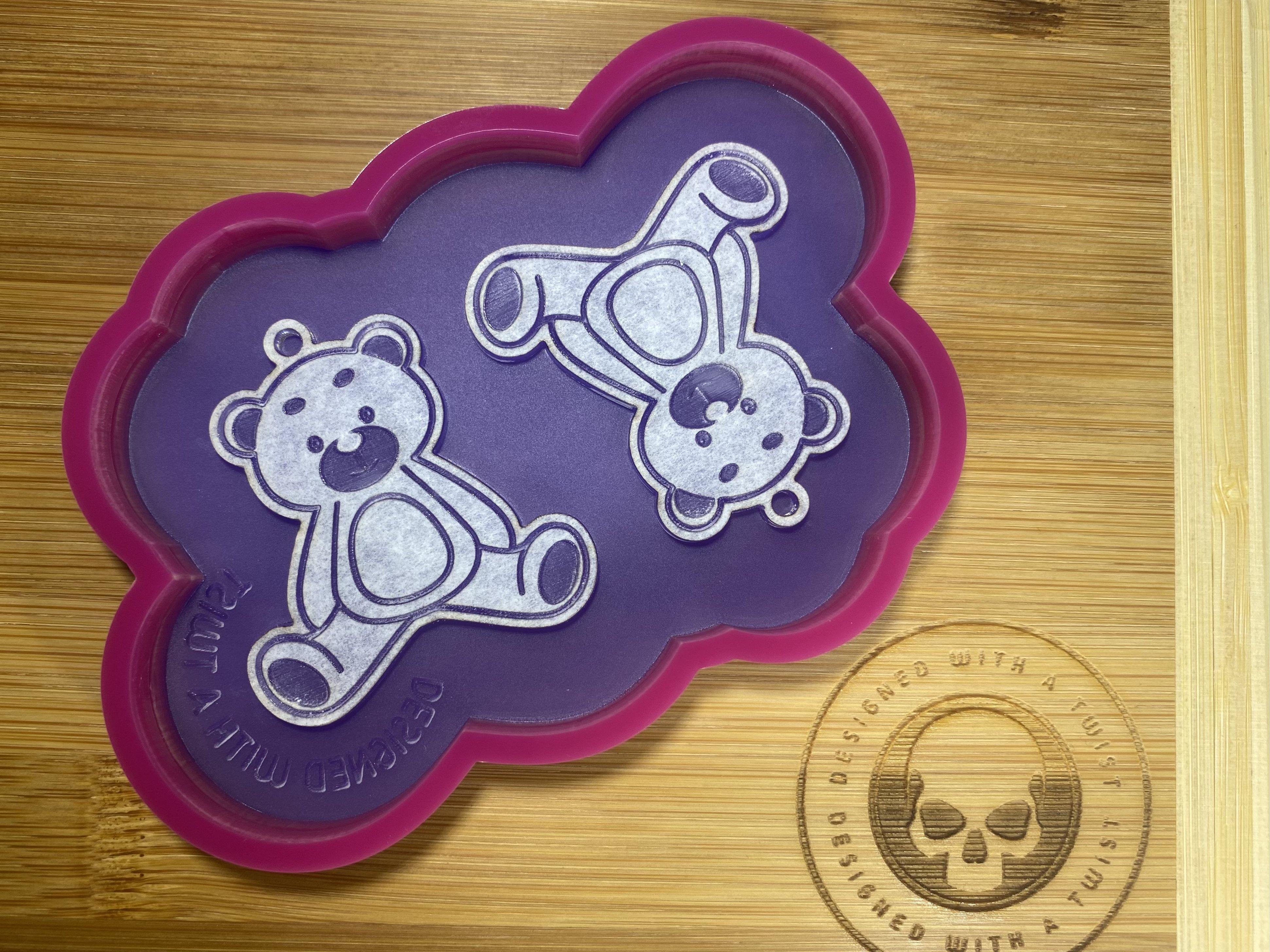 Teddy Bear Earring Silicone Mold - Designed with a Twist - Top quality silicone molds made in the UK.