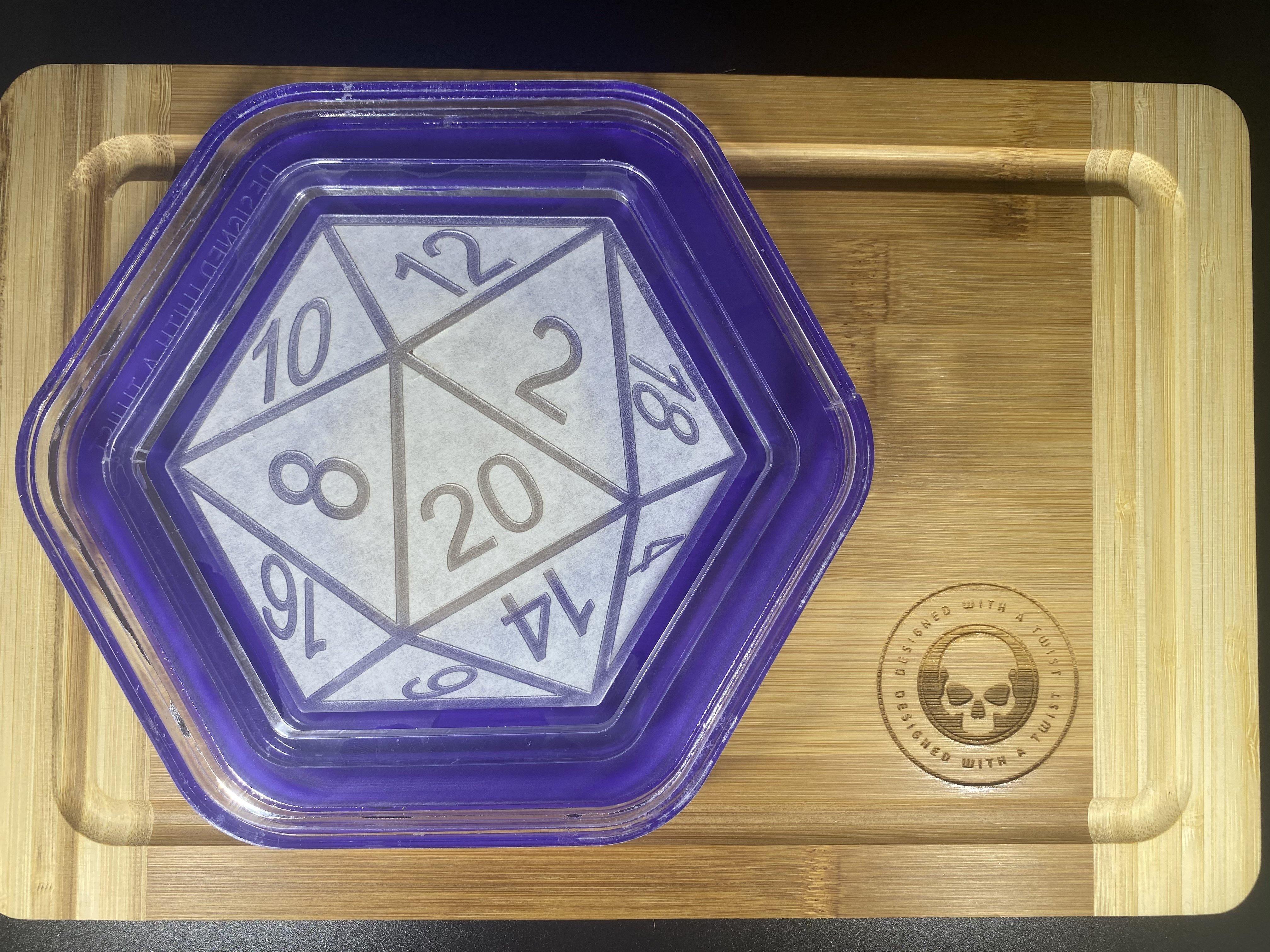 D20 Dice Tray Silicone Mold - Designed with a Twist - Top quality silicone molds made in the UK.