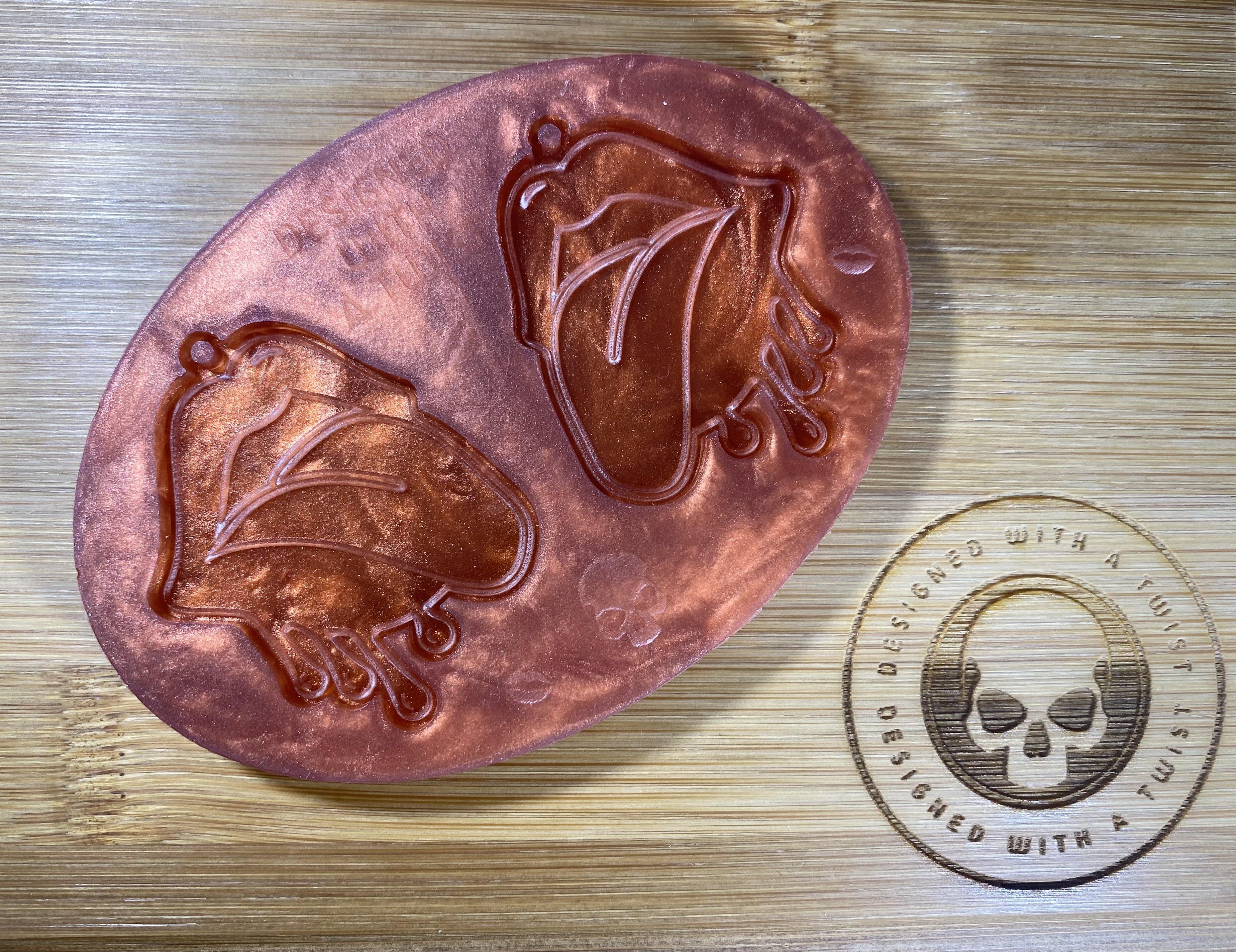 Dripping Lips Earring Silicone Mold - Designed with a Twist - Top quality silicone molds made in the UK.