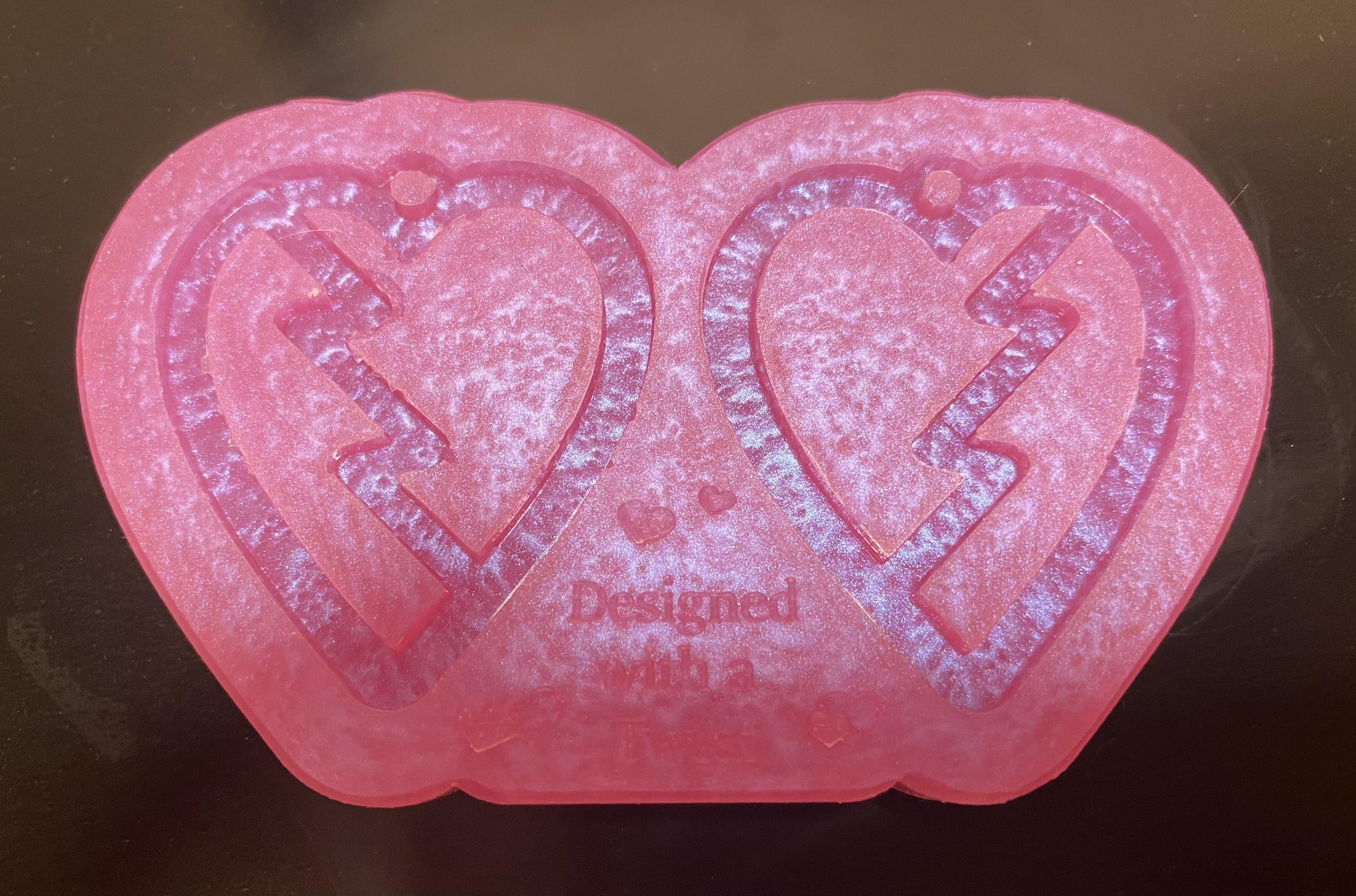 Broken Heart Earring Silicone Mold - Designed with a Twist - Top quality silicone molds made in the UK.