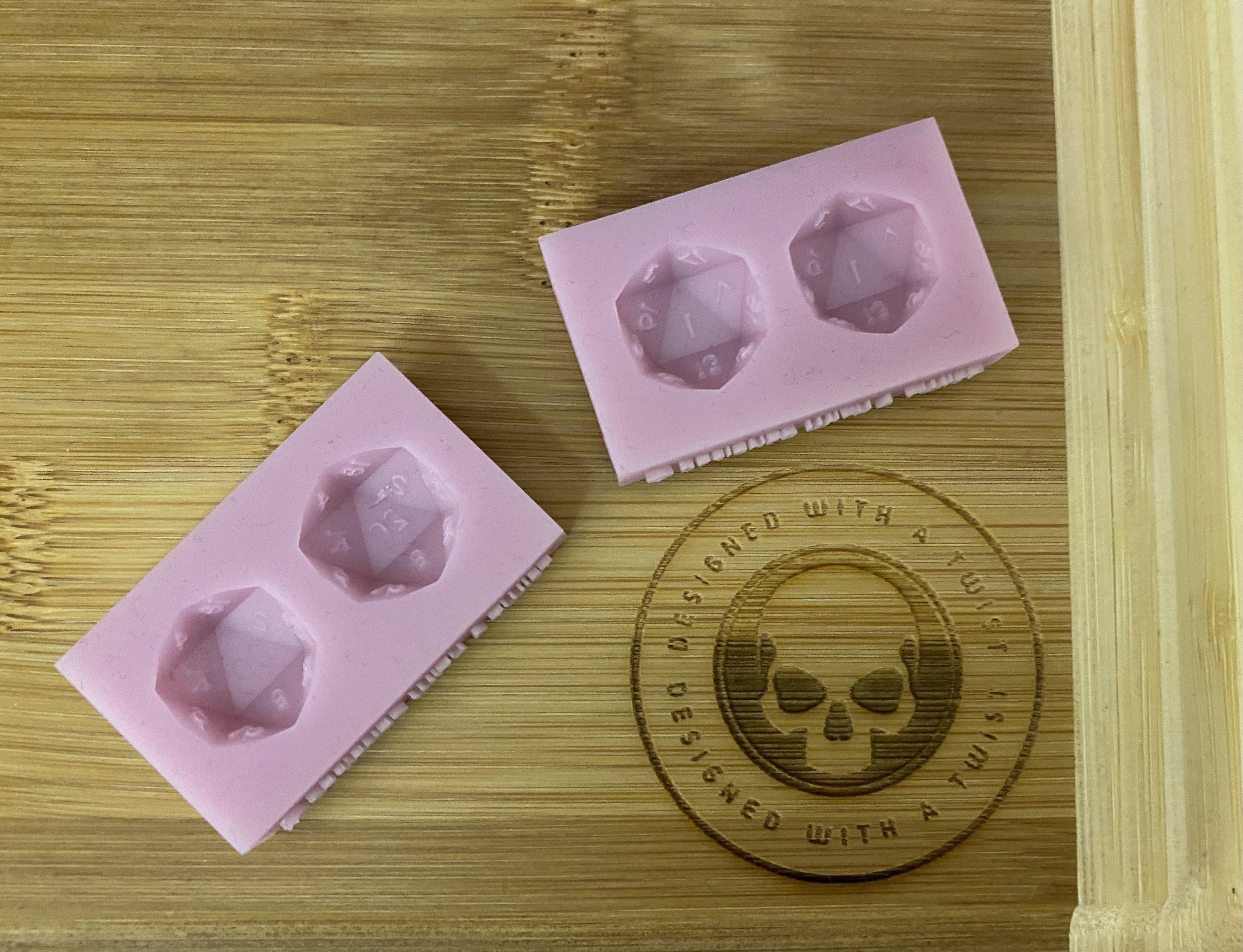 3d D20 Stud Earring Silicone Mould - Designed with a Twist - Top quality silicone molds made in the UK.