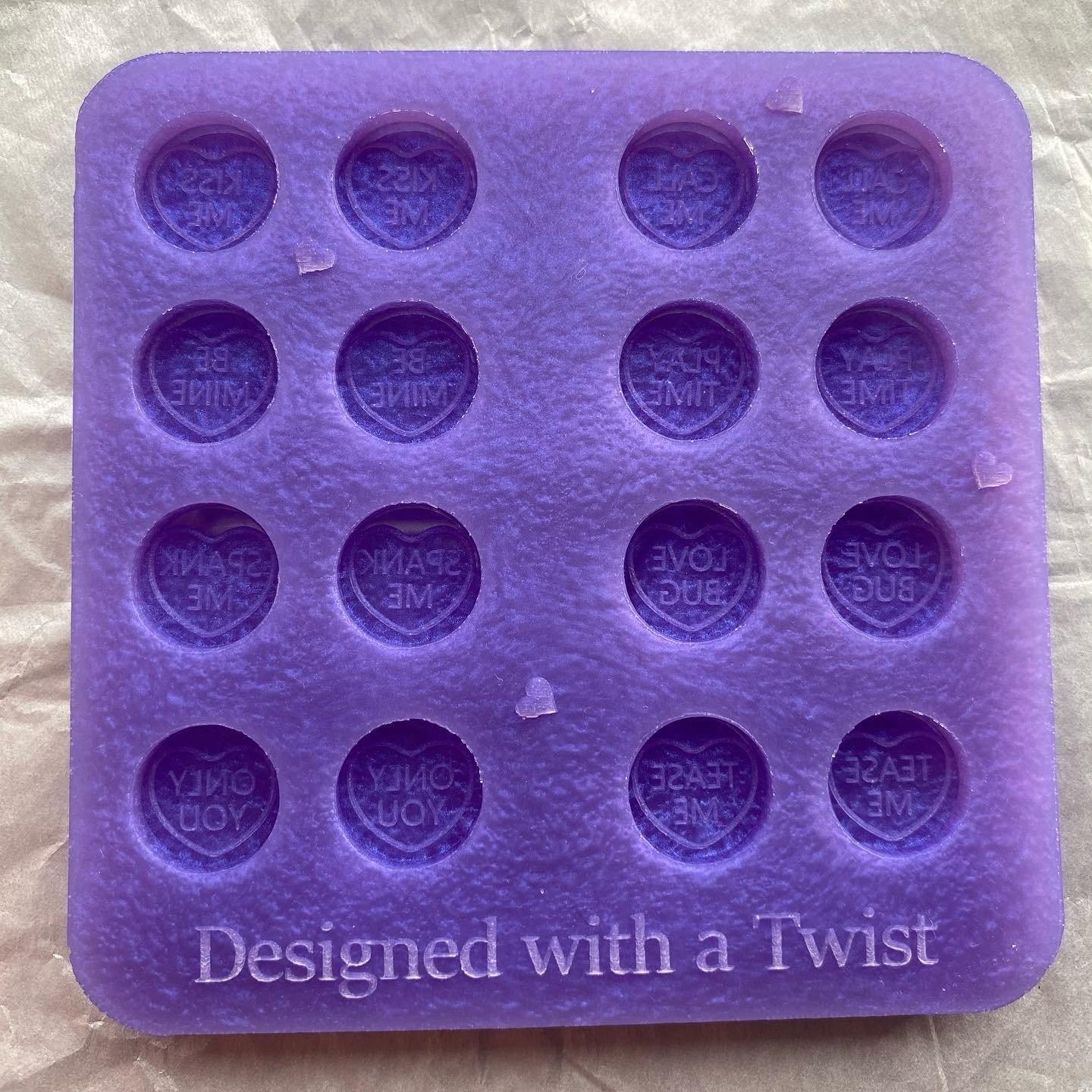 Valentine Hearts Stud Earring Silicone Mold - Designed with a Twist - Top quality silicone molds made in the UK.