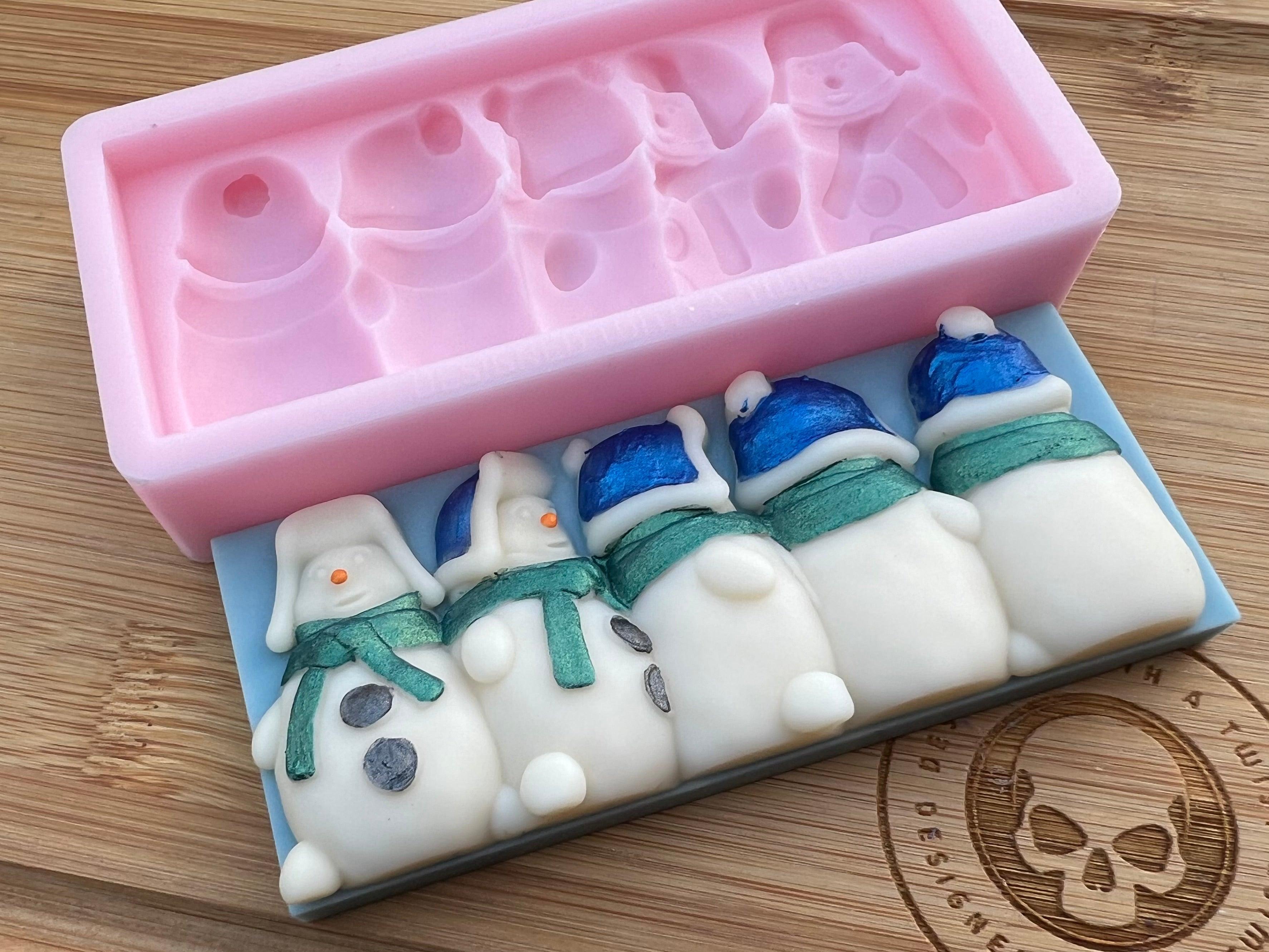 Turning Snowman Torso Snapbar Silicone Mold - Designed with a Twist - Top quality silicone molds made in the UK.