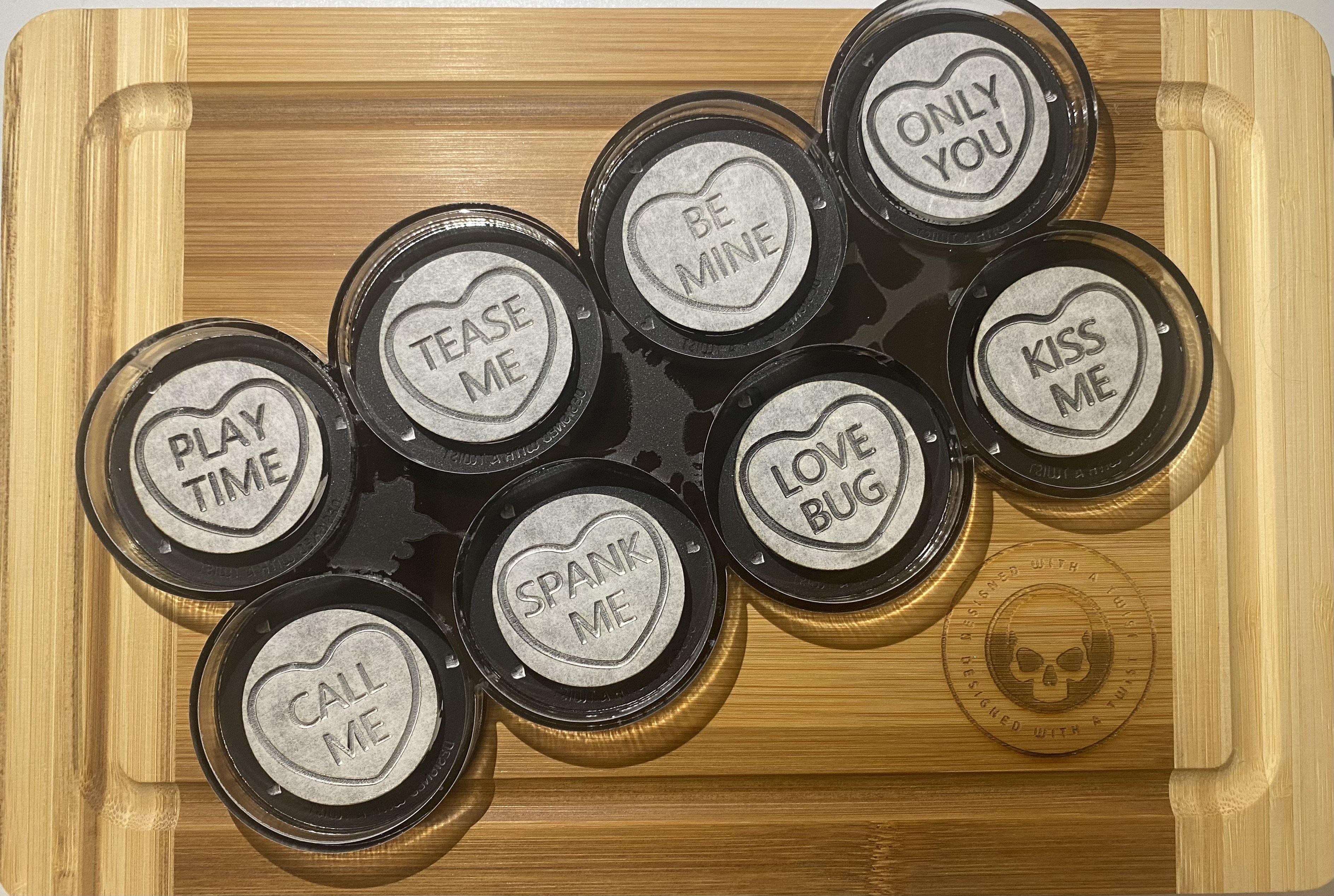 Valentine Hearts Grippy Silicone Mold - Designed with a Twist - Top quality silicone molds made in the UK.