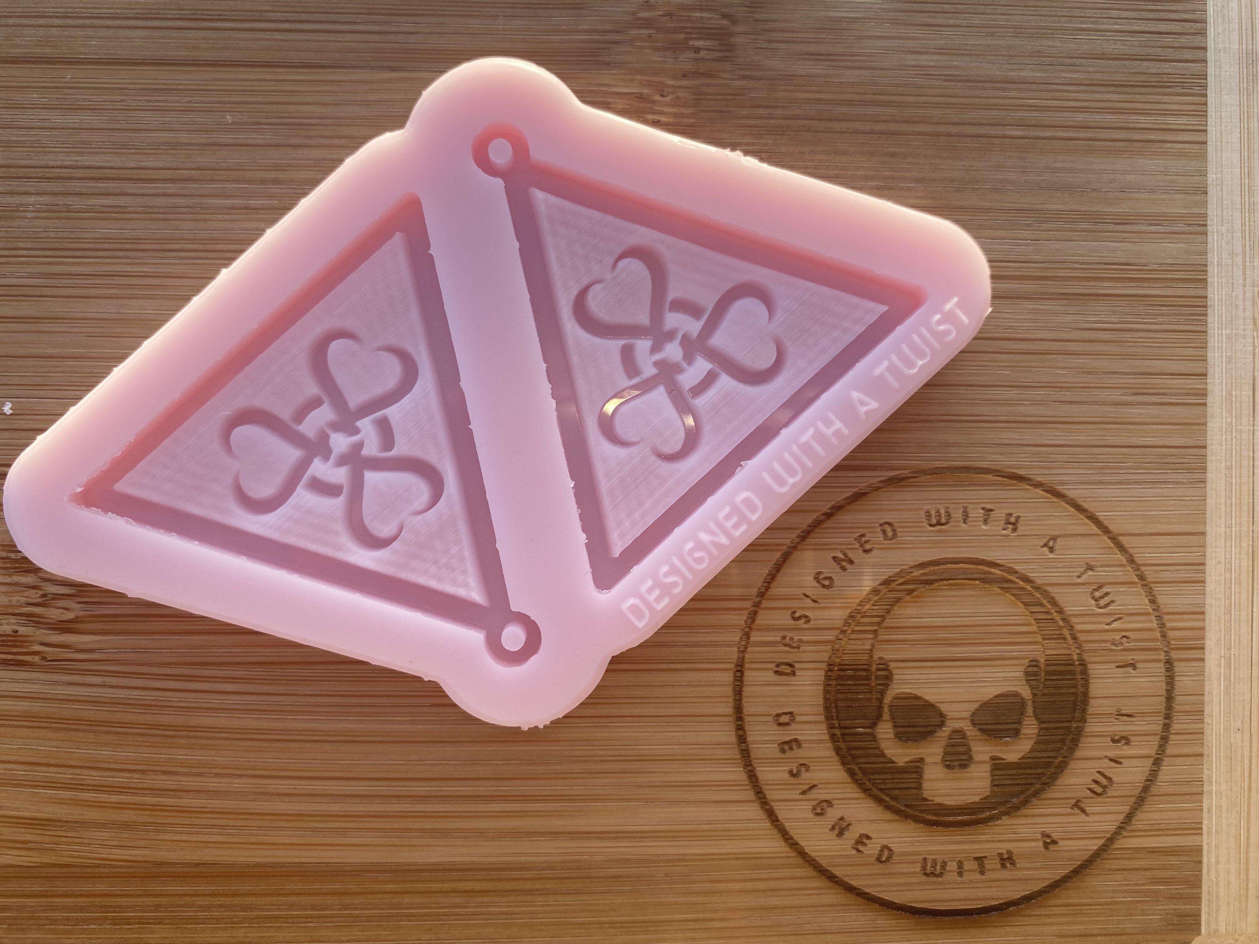 Hazardous Love Earring Silicone Mold - Designed with a Twist - Top quality silicone molds made in the UK.