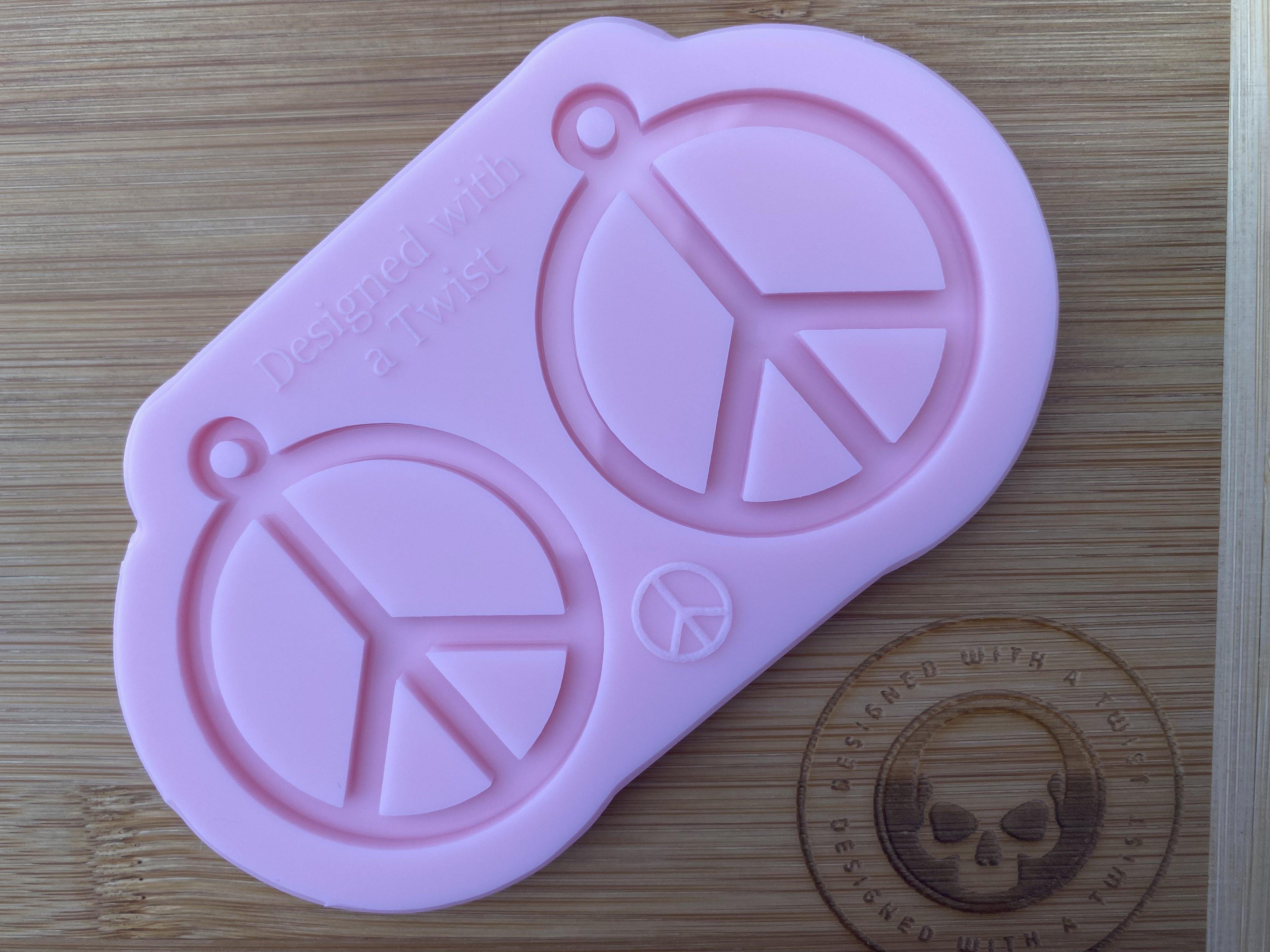 Peace Sign Earring Silicone Mold - Designed with a Twist - Top quality silicone molds made in the UK.